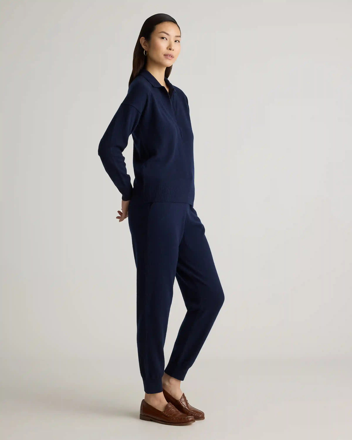 Mongolian Cashmere Polo Sweater
