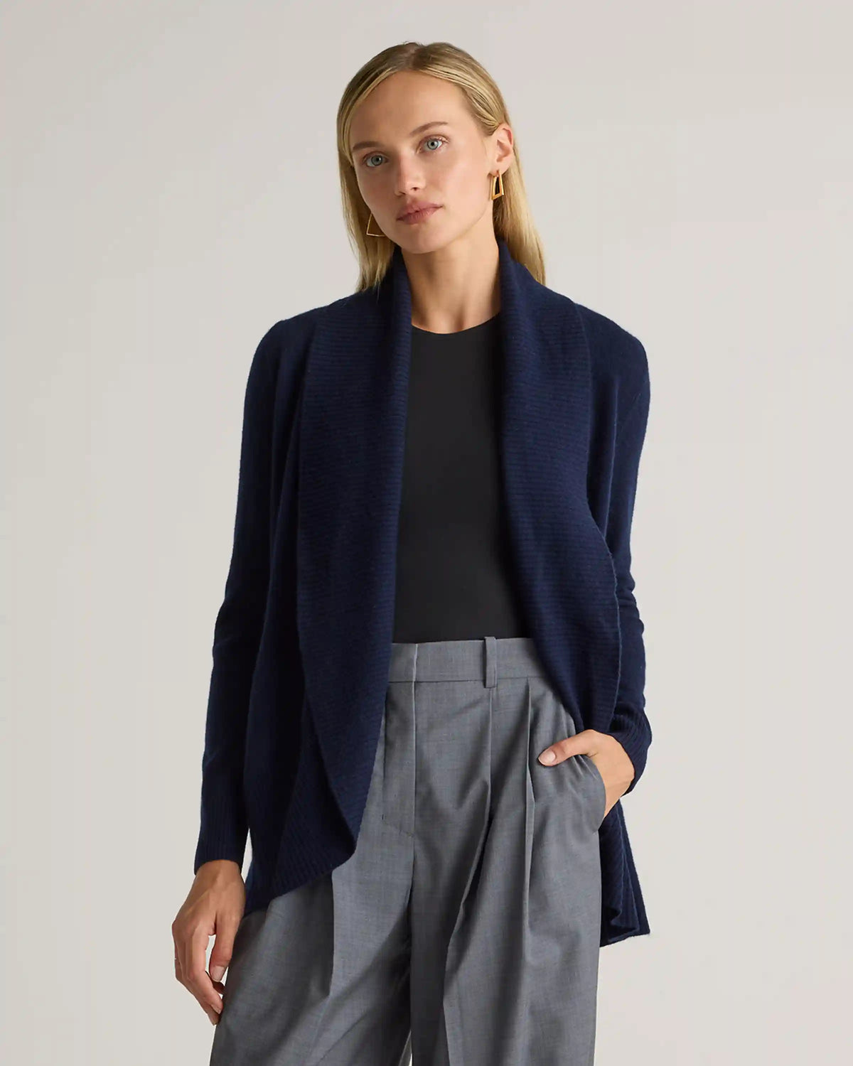 Mongolian Cashmere Open Cardigan Sweater