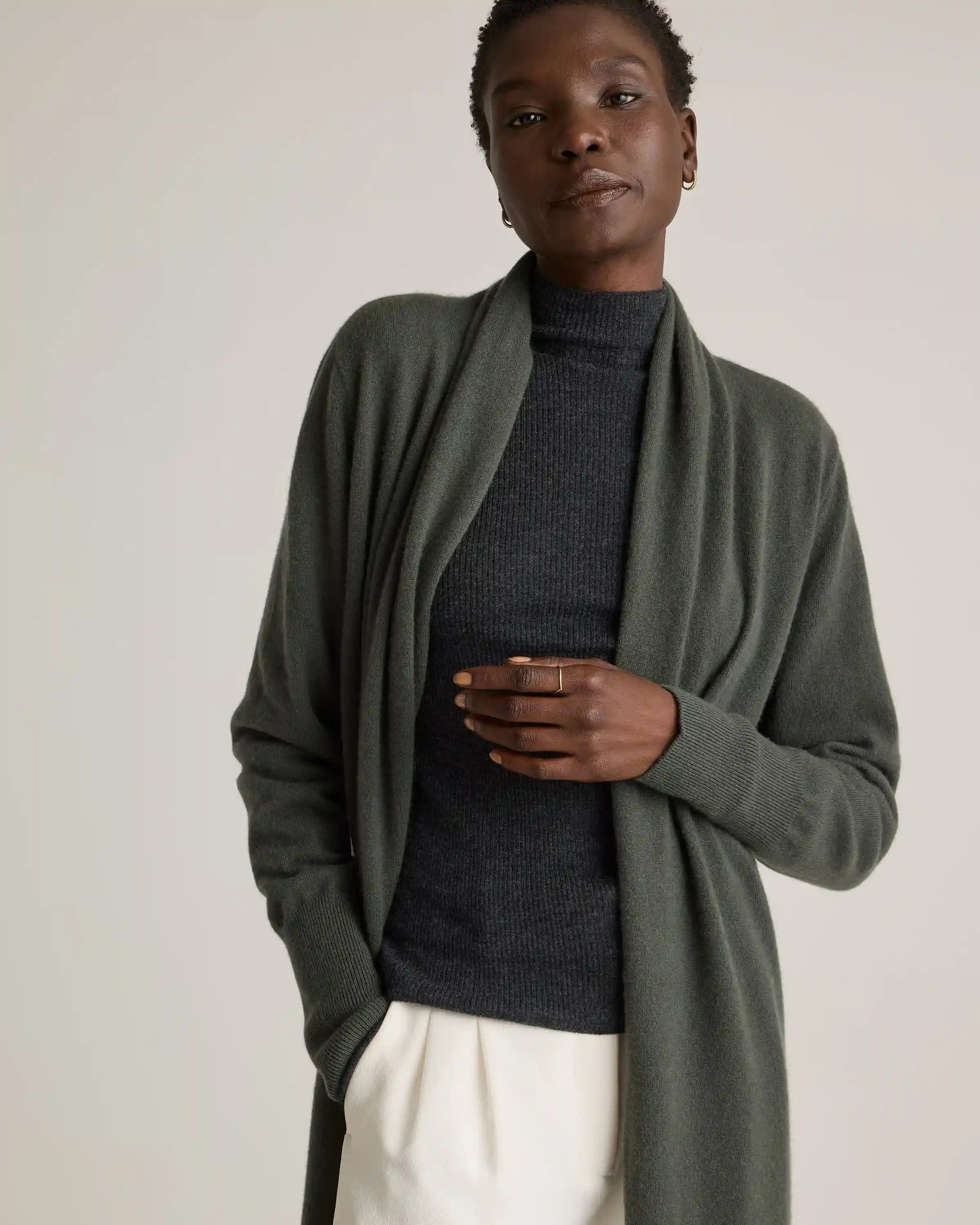 Mongolian Cashmere Duster Cardigan Sweater
