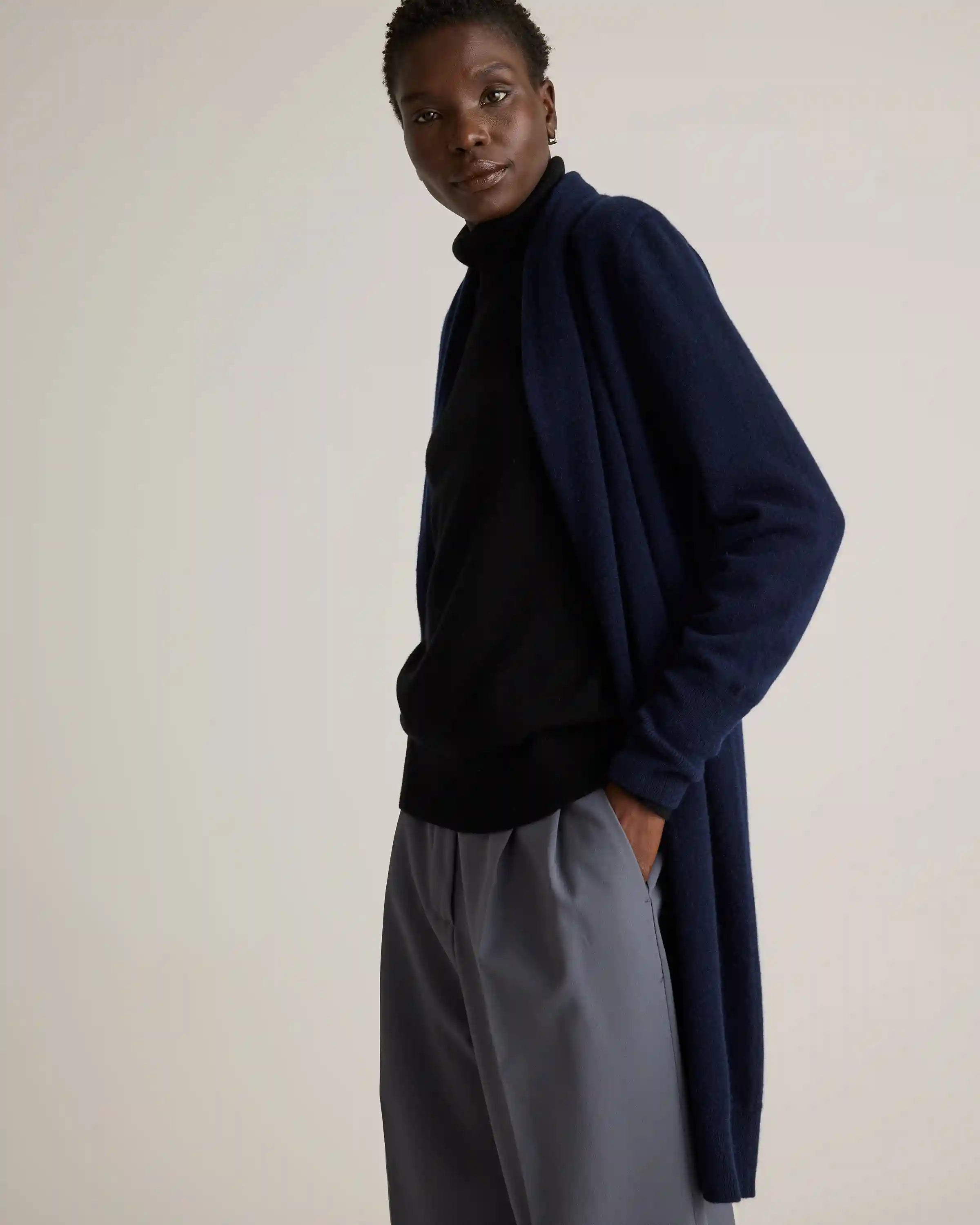 Mongolian Cashmere Duster Cardigan Sweater