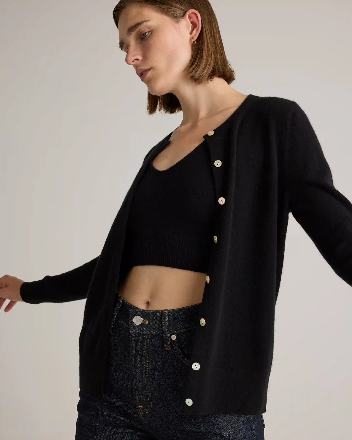 Mongolian Cashmere Cardigan Sweater