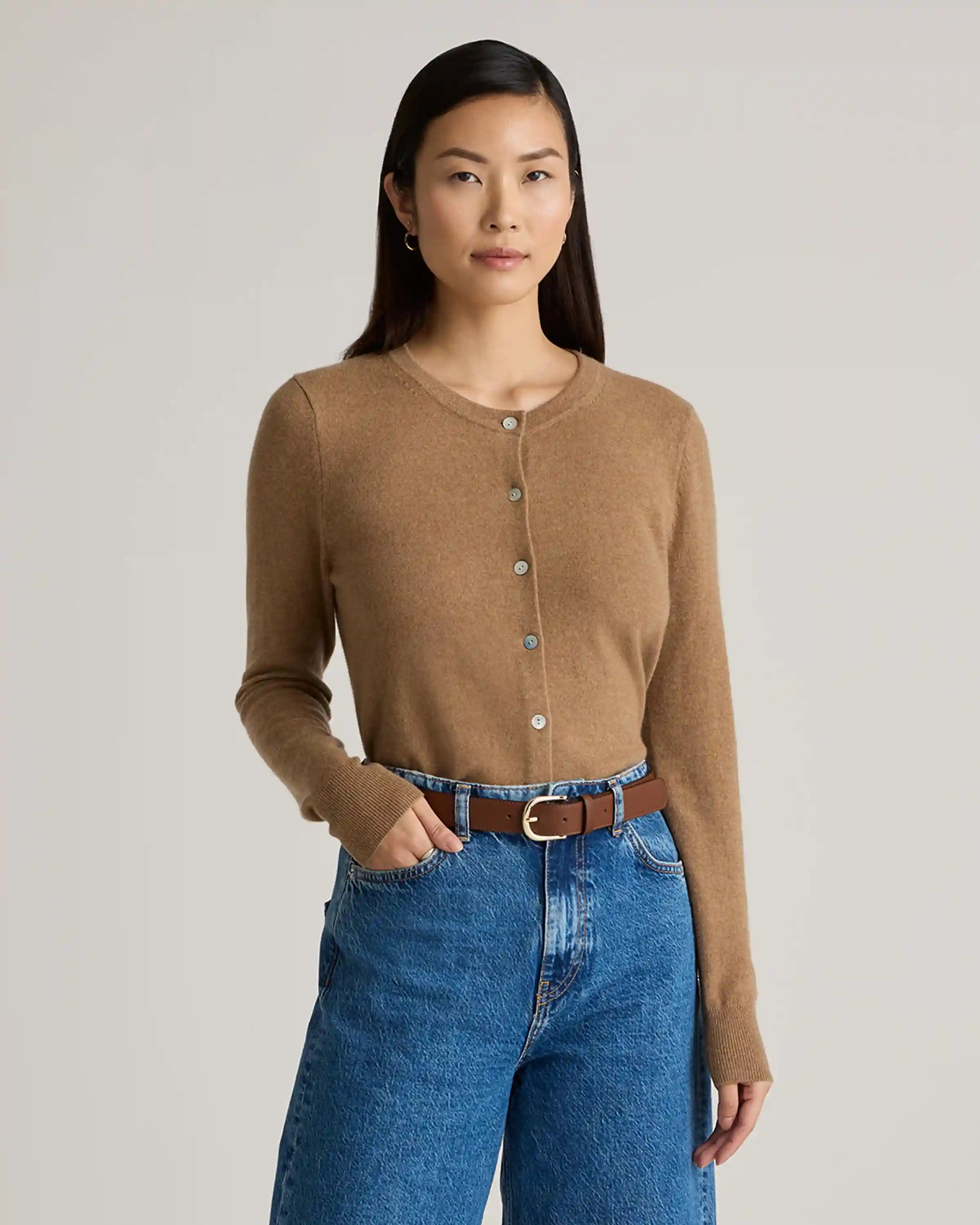Mongolian Cashmere Cardigan Sweater