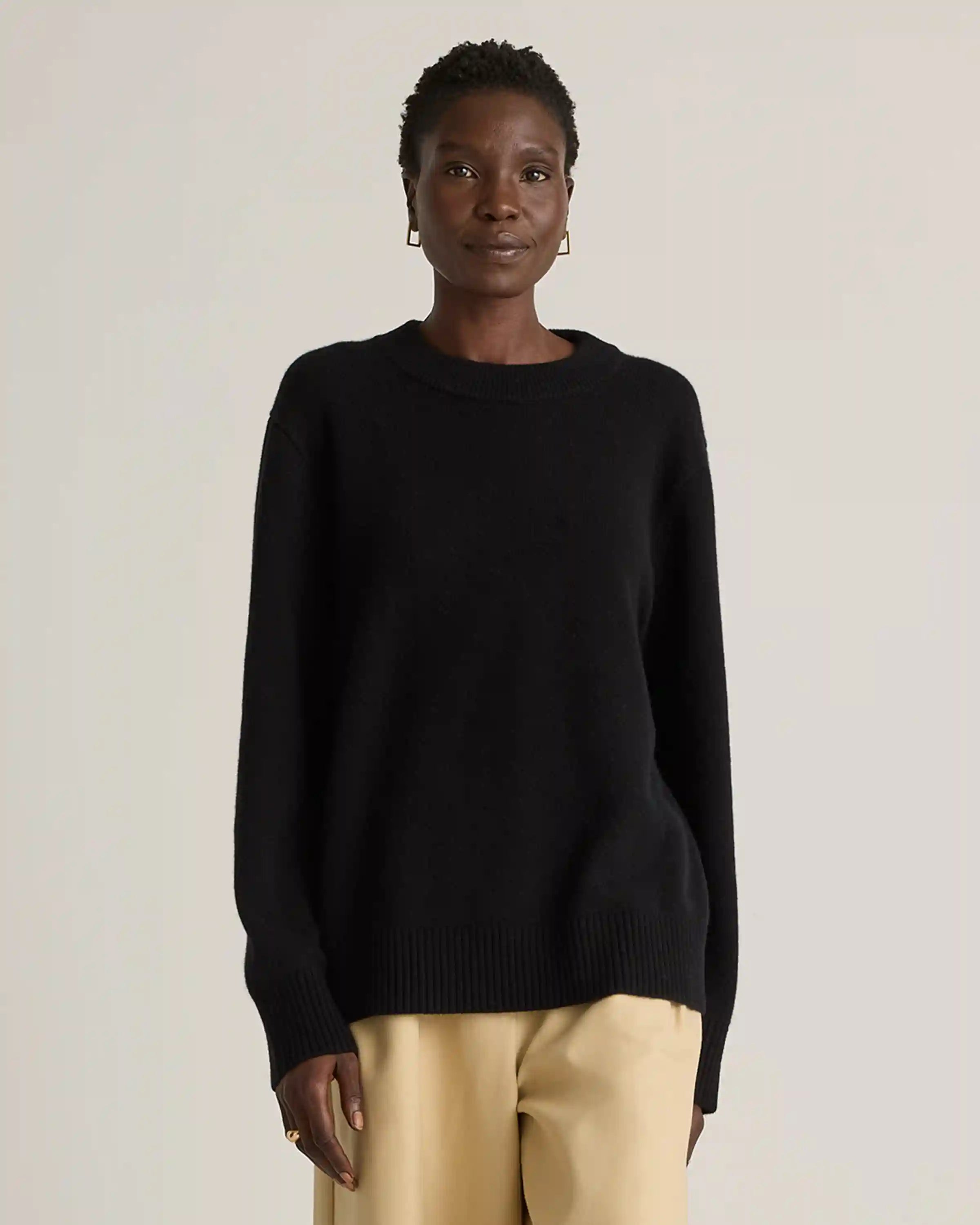 Mongolian Cashmere Oversized Crewneck Sweater