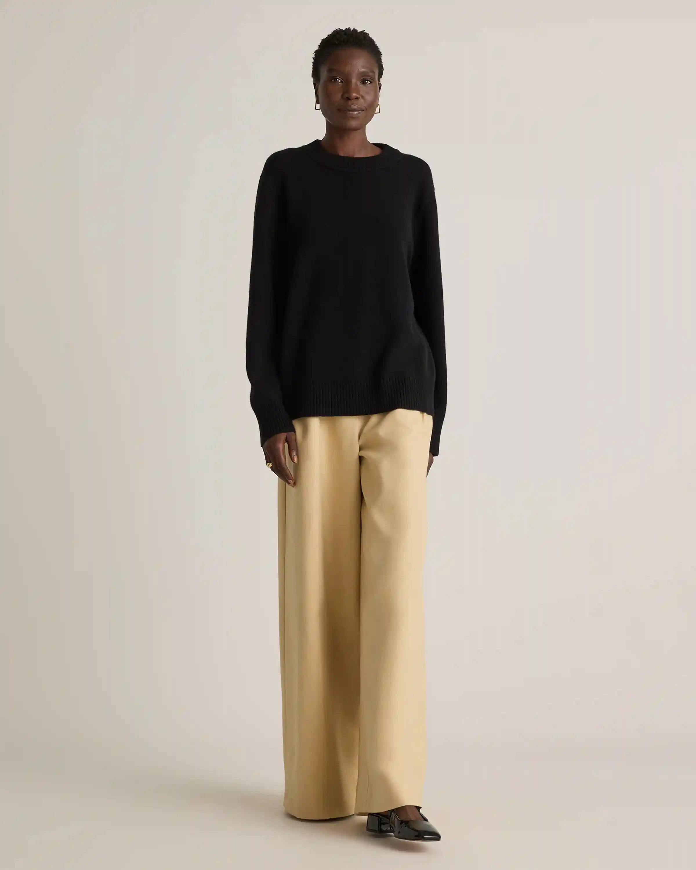 Mongolian Cashmere Oversized Crewneck Sweater