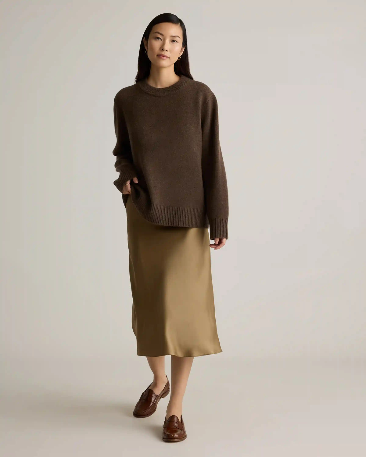 Mongolian Cashmere Oversized Crewneck Sweater