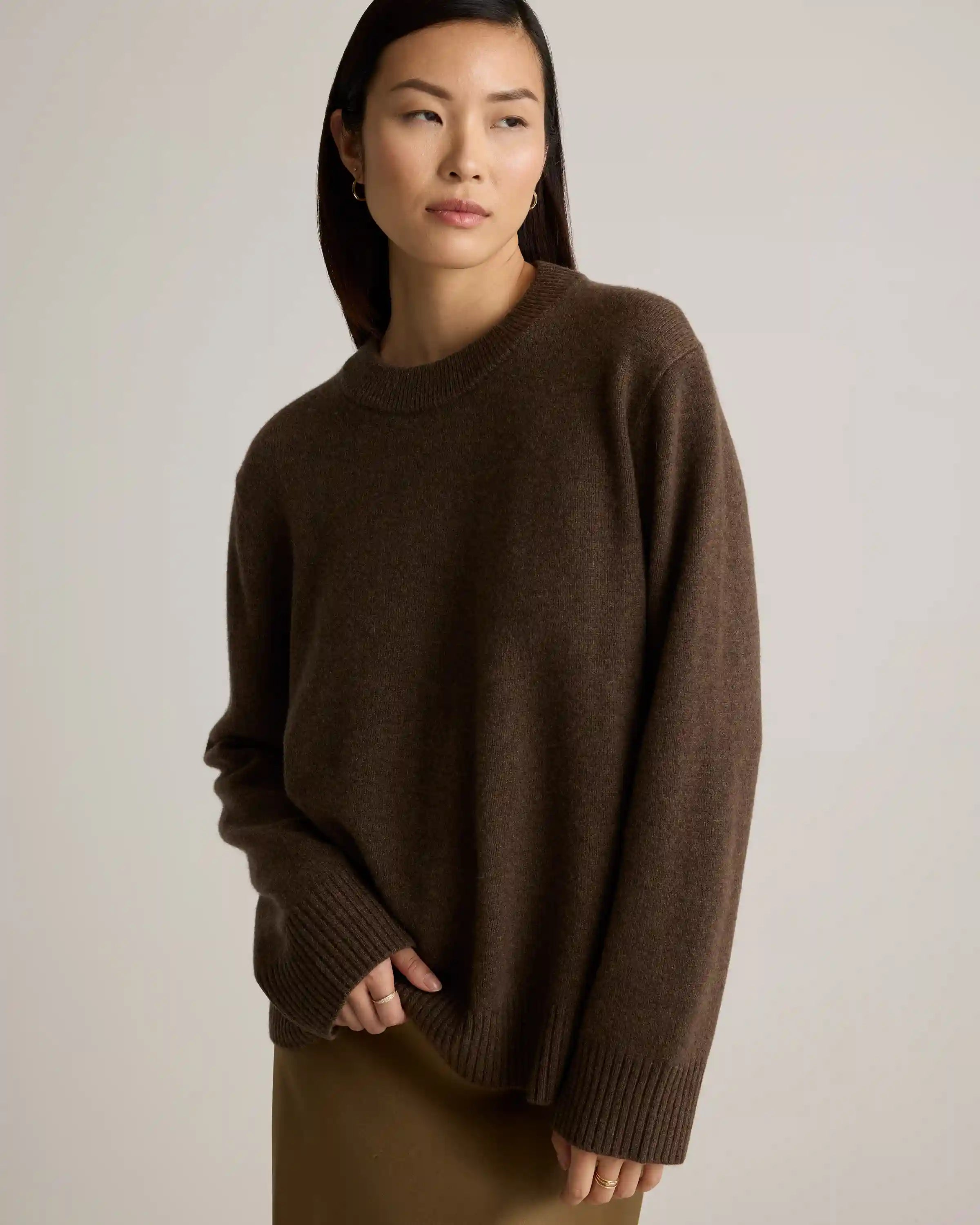 Mongolian Cashmere Oversized Crewneck Sweater
