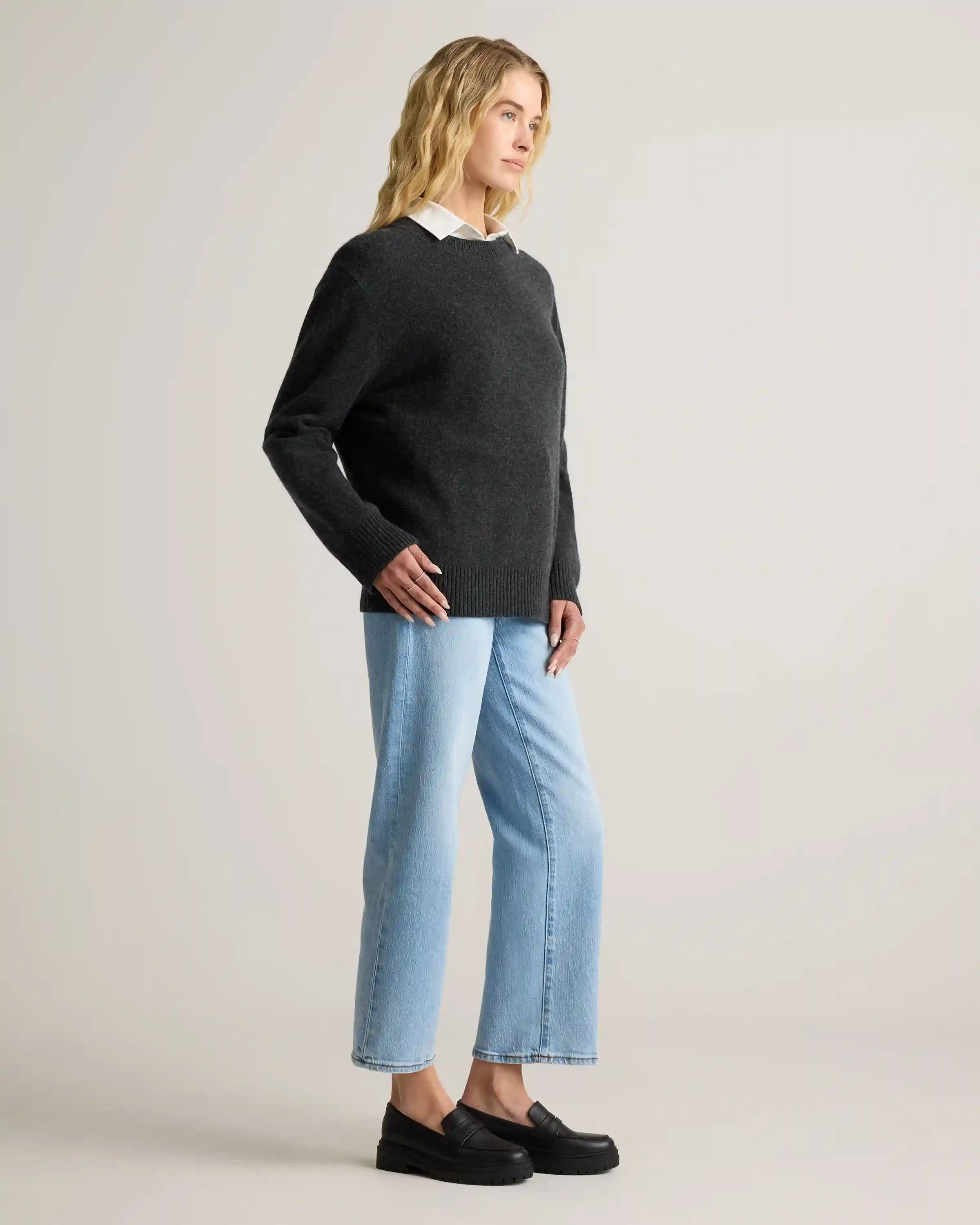 Mongolian Cashmere Oversized Crewneck Sweater