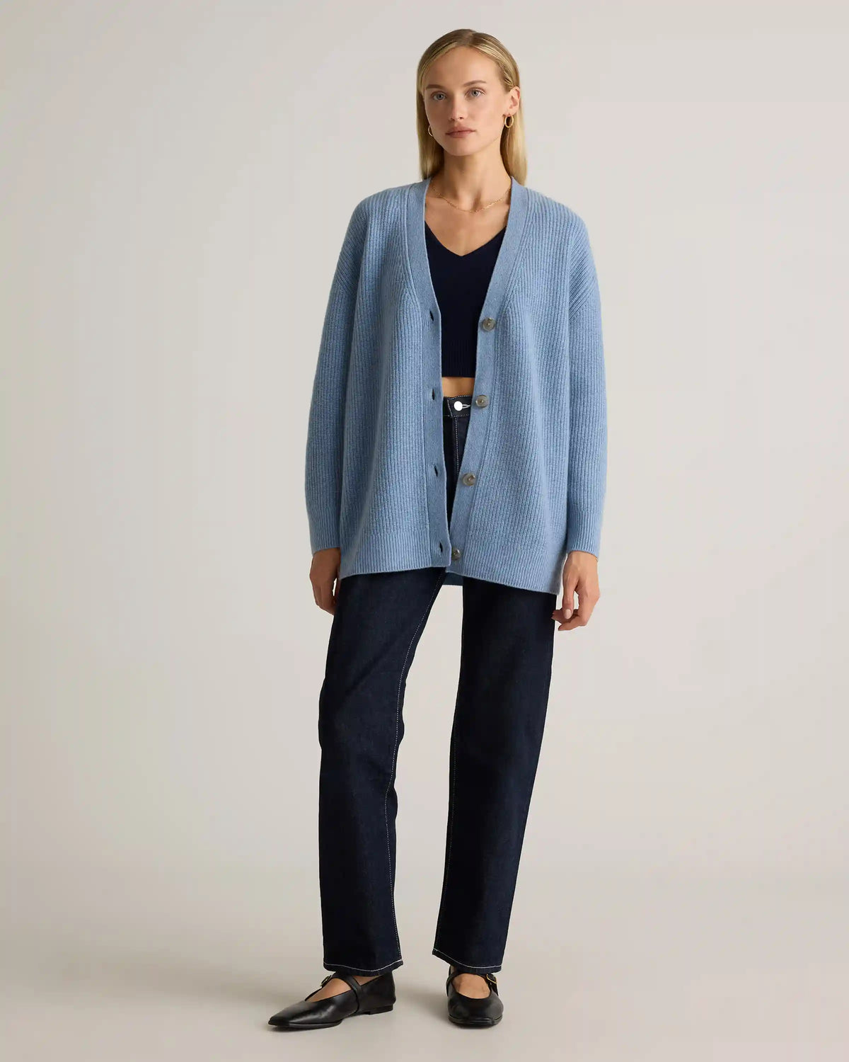 Mongolian Cashmere Oversized Boyfriend Cardigan Sweater