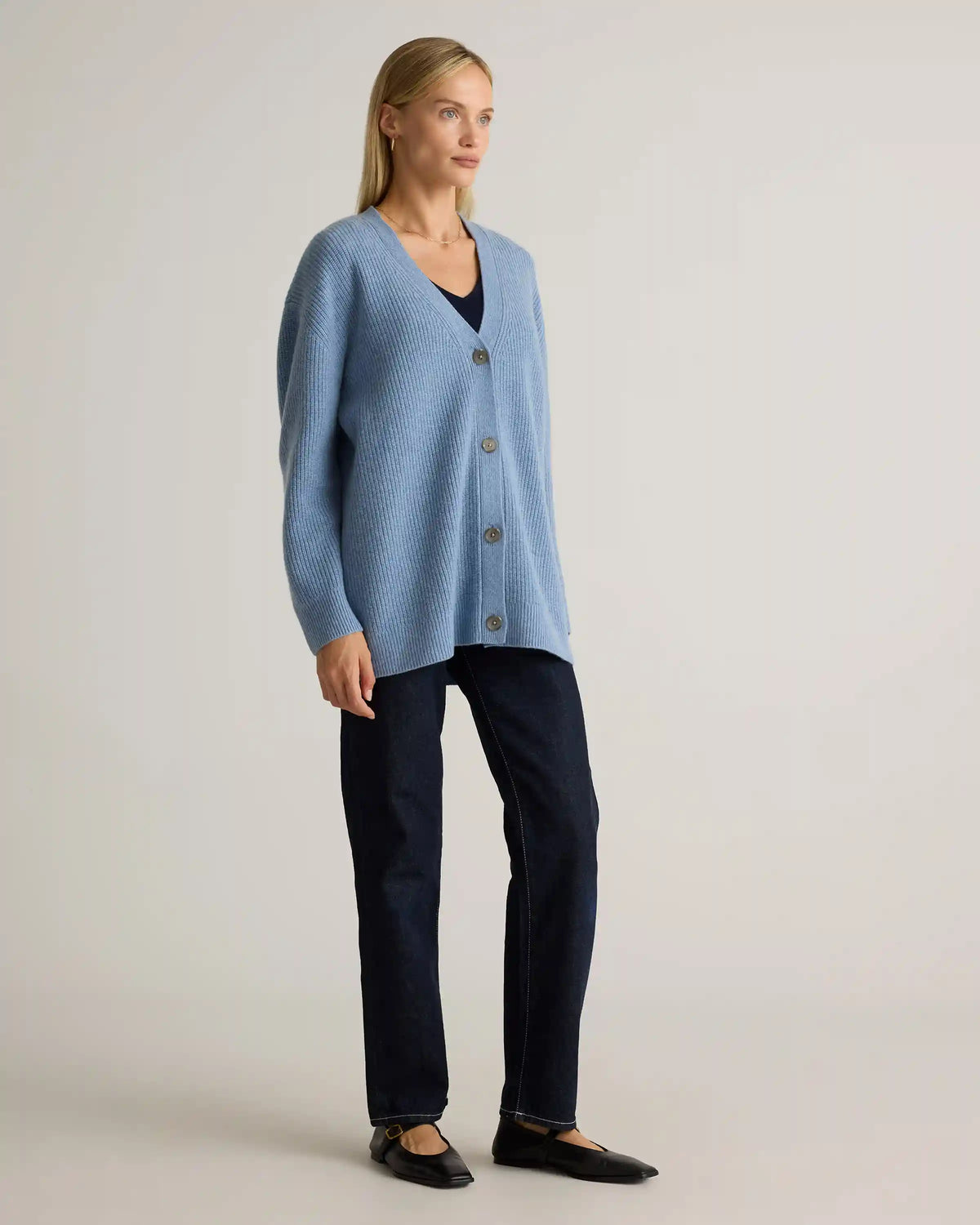Mongolian Cashmere Oversized Boyfriend Cardigan Sweater