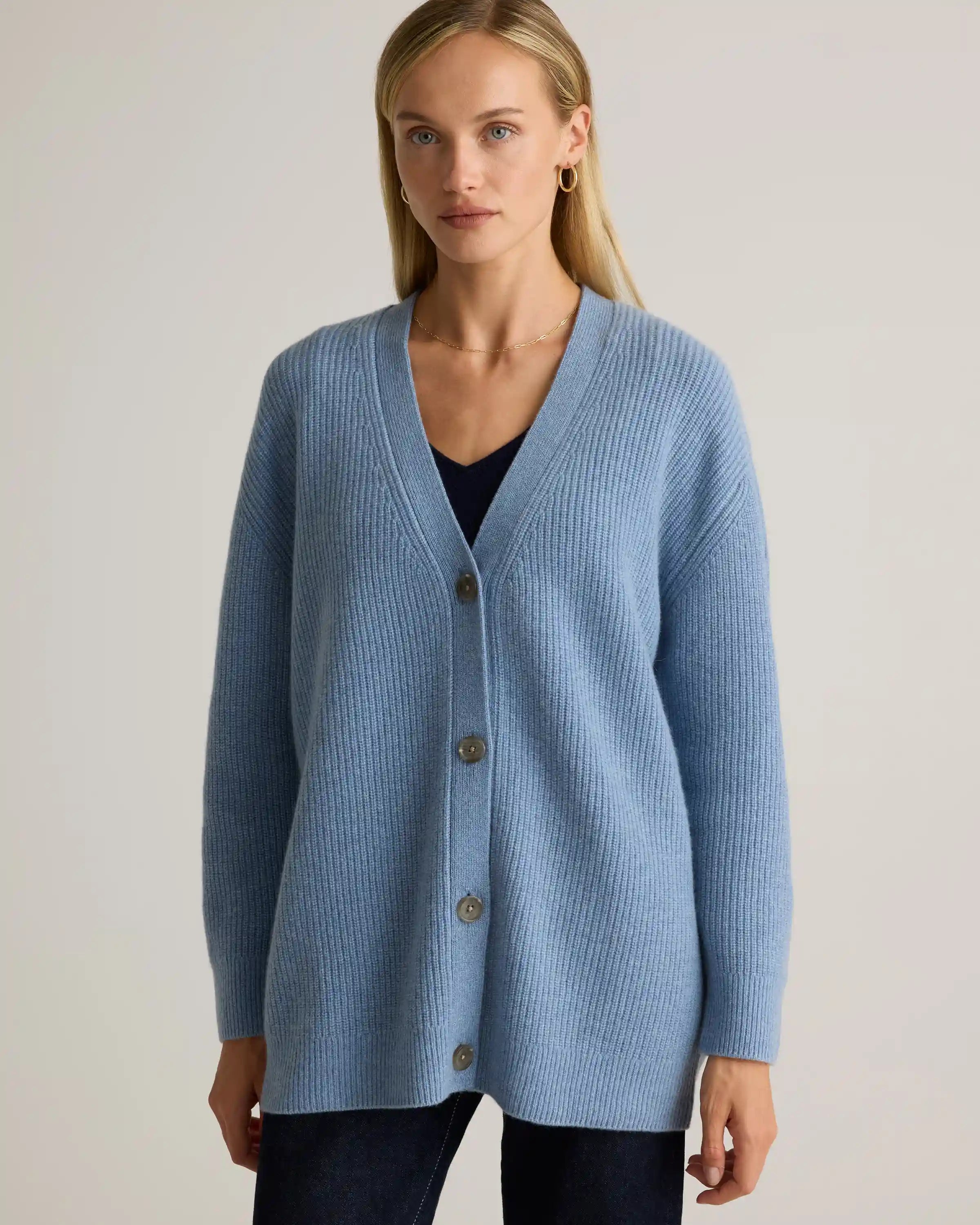 Mongolian Cashmere Oversized Boyfriend Cardigan Sweater