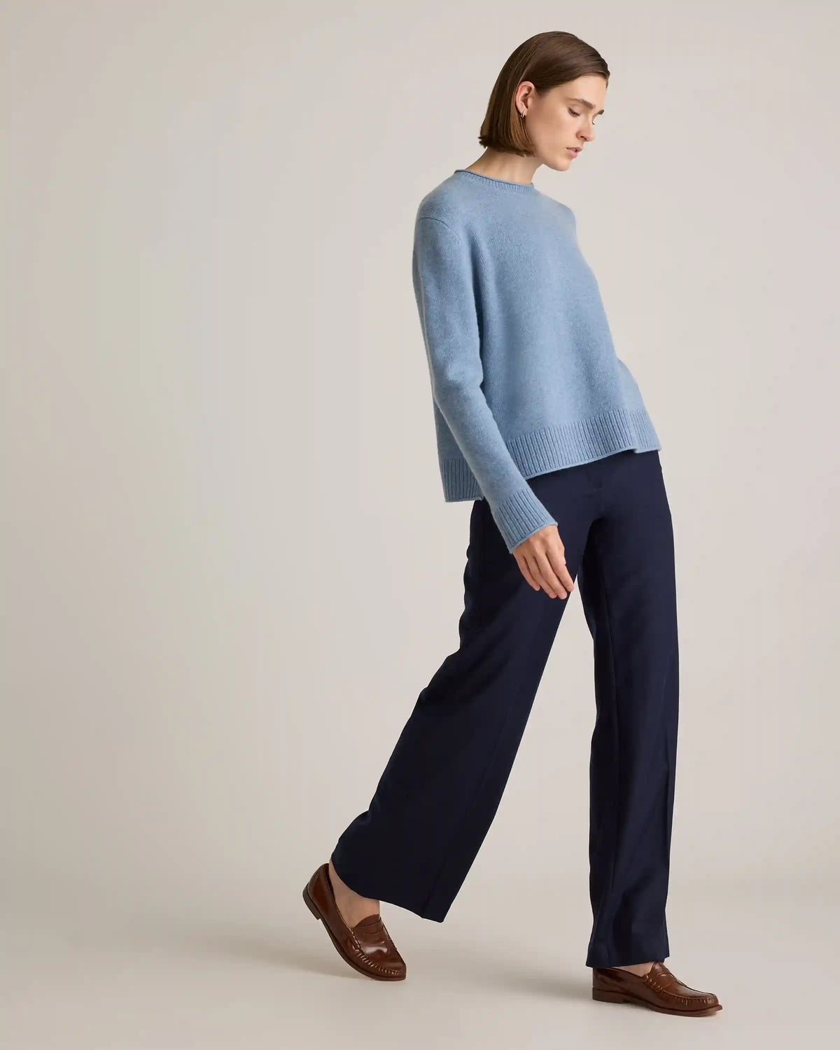 Mongolian Cashmere Boxy Crewneck Sweater