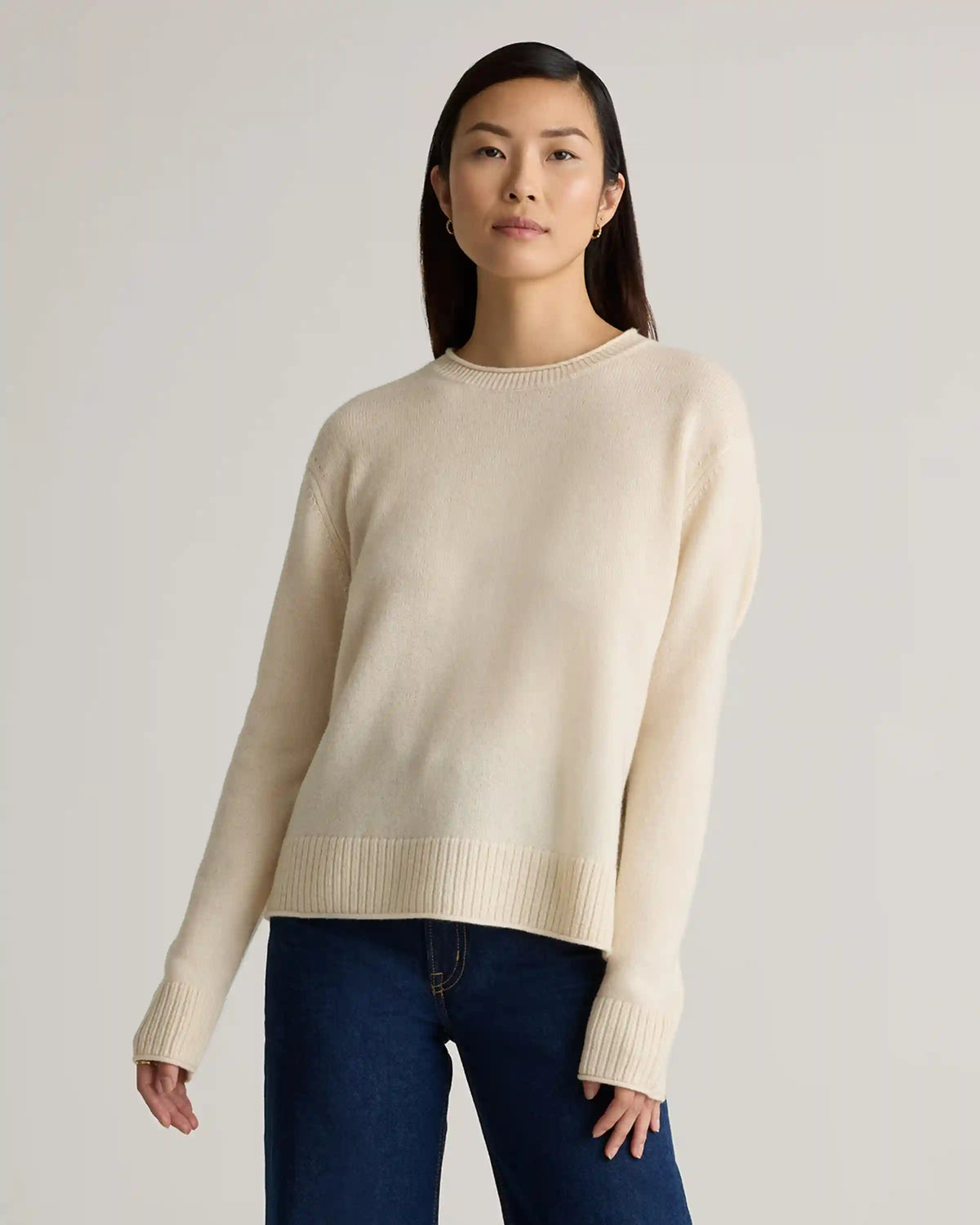 Mongolian Cashmere Boxy Crewneck Sweater