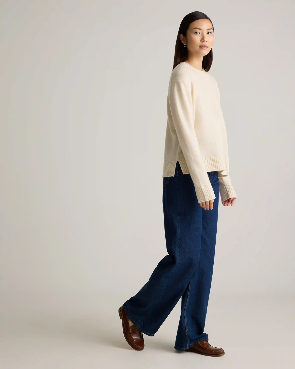 Mongolian Cashmere Boxy Crewneck Sweater
