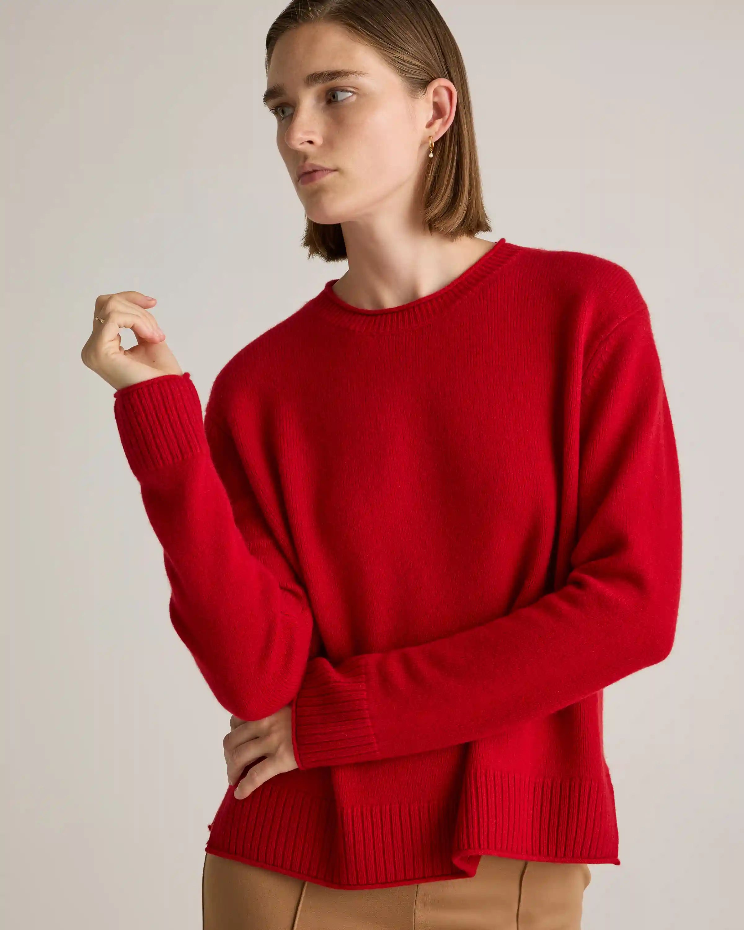 Mongolian Cashmere Boxy Crewneck Sweater