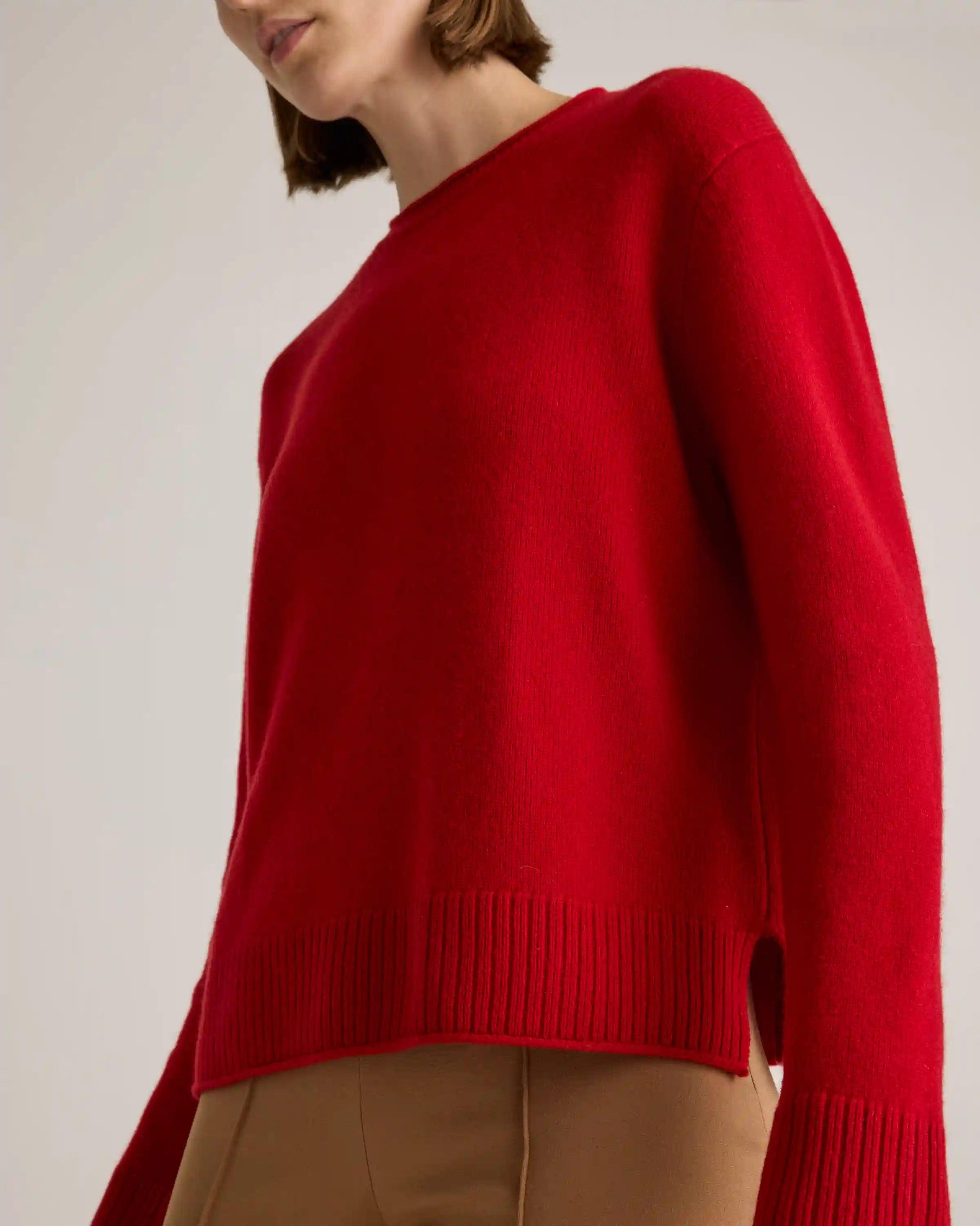 Mongolian Cashmere Boxy Crewneck Sweater