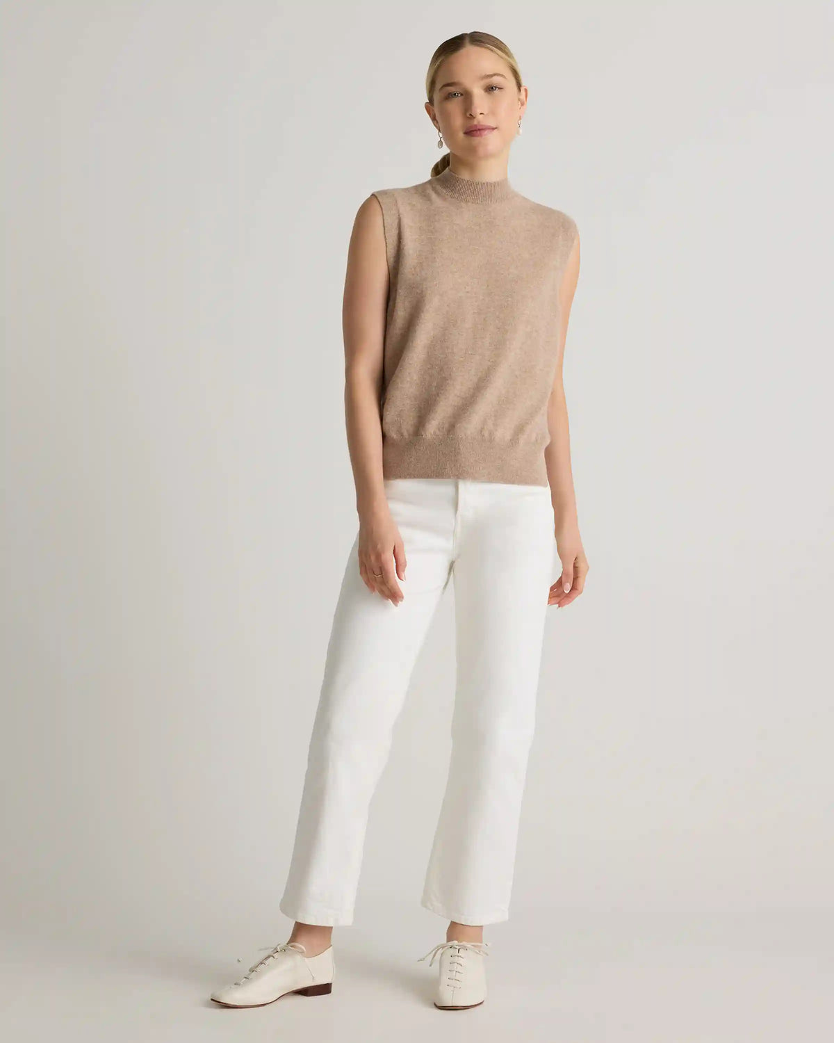 Mongolian Cashmere Mock Neck Sweater Vest