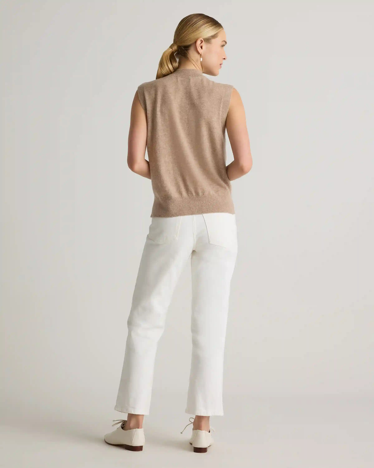 Mongolian Cashmere Mock Neck Sweater Vest