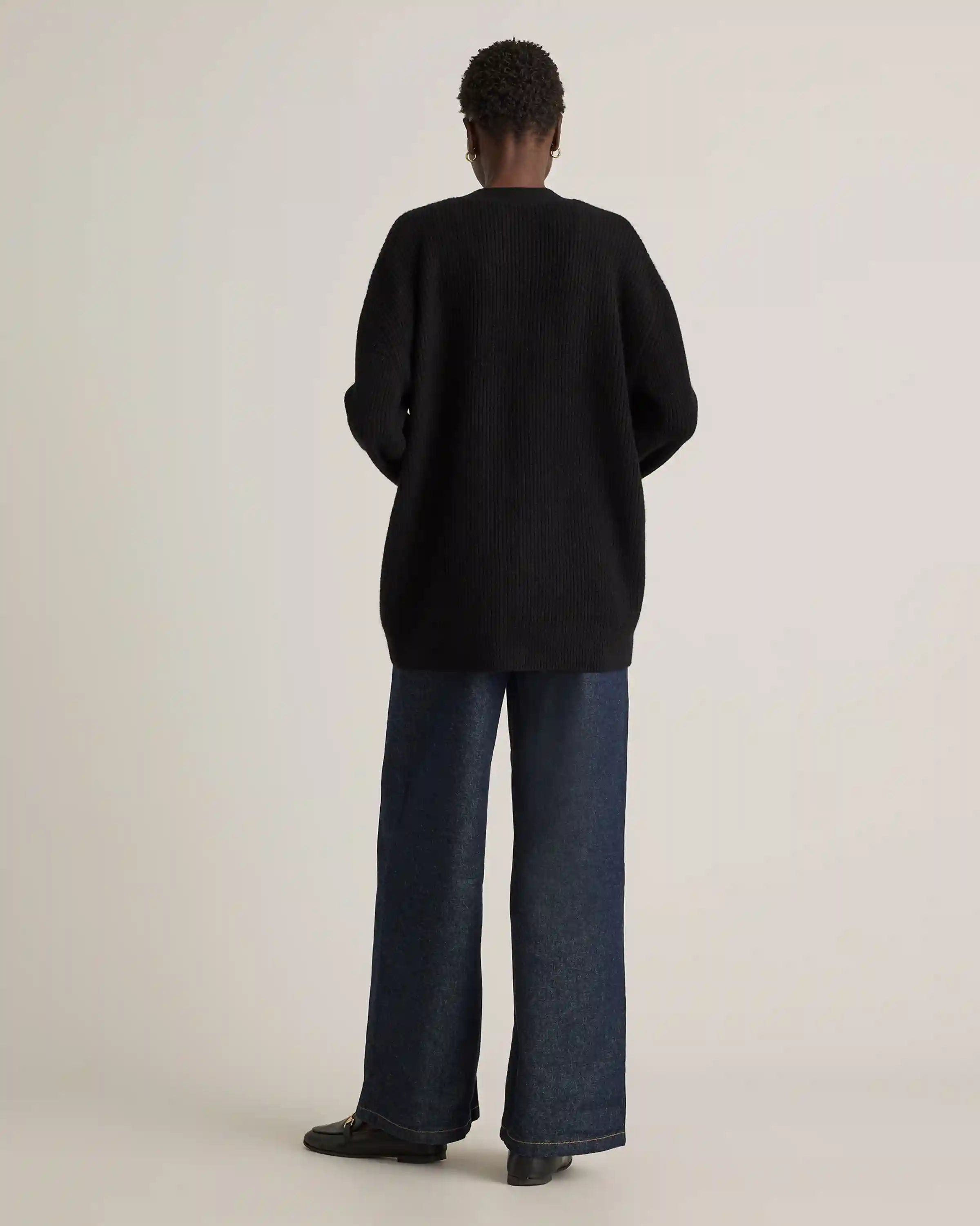 Mongolian Cashmere Oversized Boyfriend Cardigan Sweater