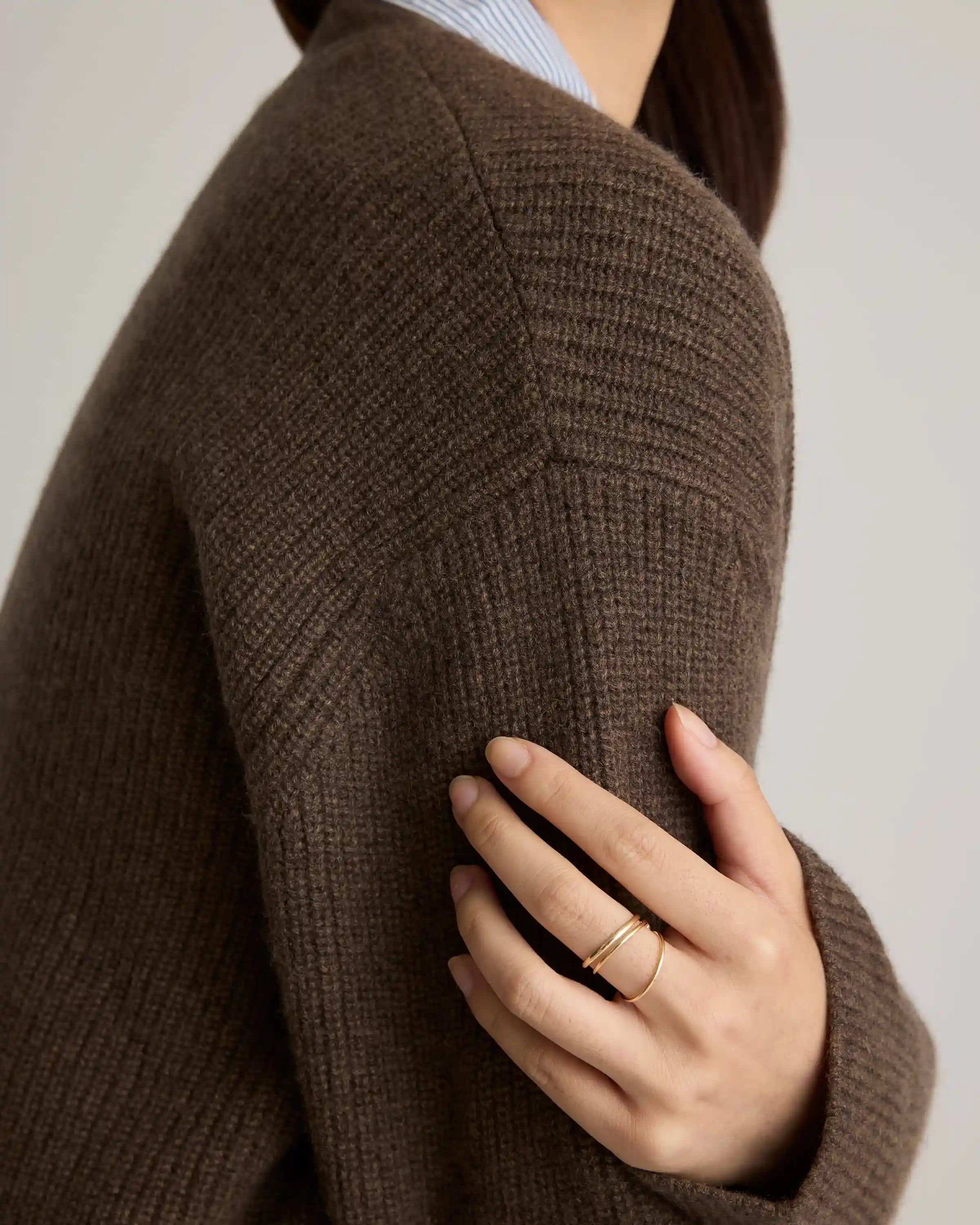 Mongolian Cashmere Oversized Boyfriend Cardigan Sweater