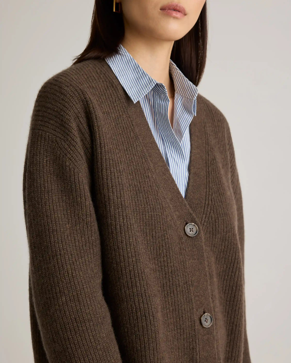 Mongolian Cashmere Oversized Boyfriend Cardigan Sweater
