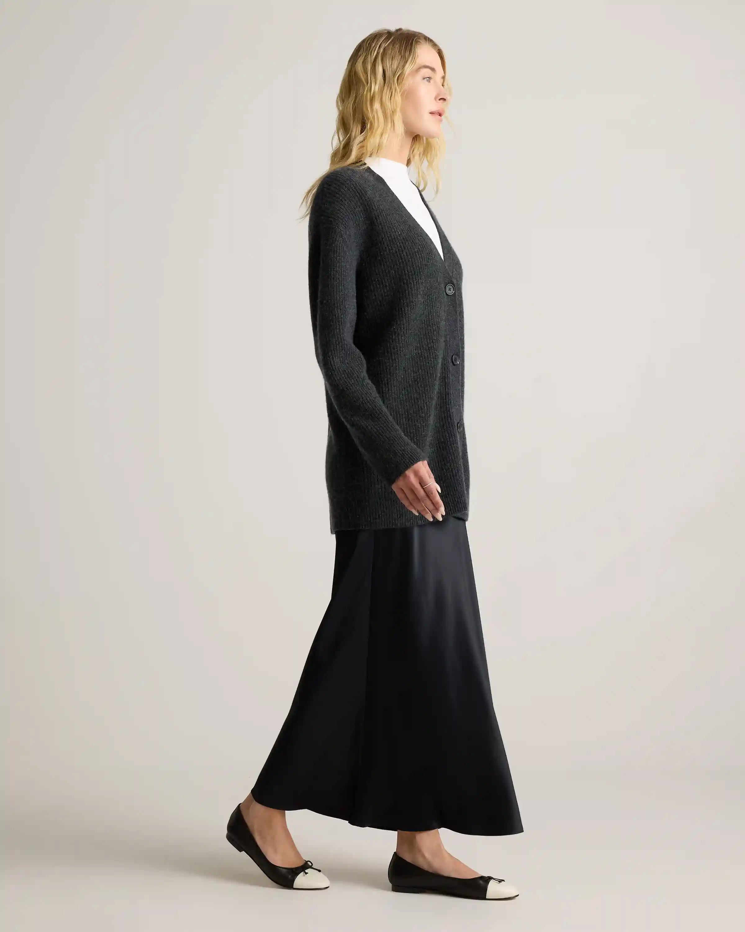 Mongolian Cashmere Oversized Boyfriend Cardigan Sweater