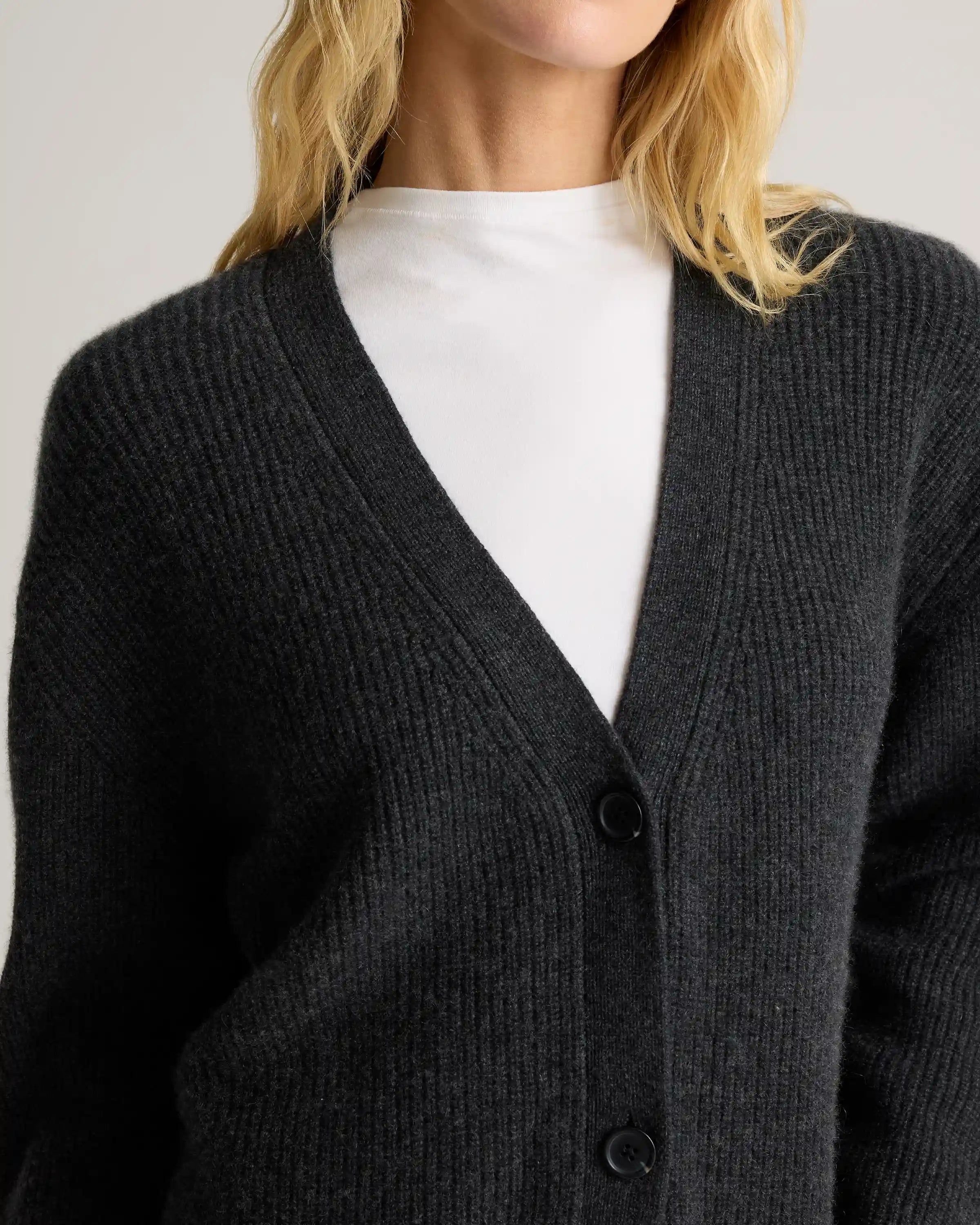 Mongolian Cashmere Oversized Boyfriend Cardigan Sweater