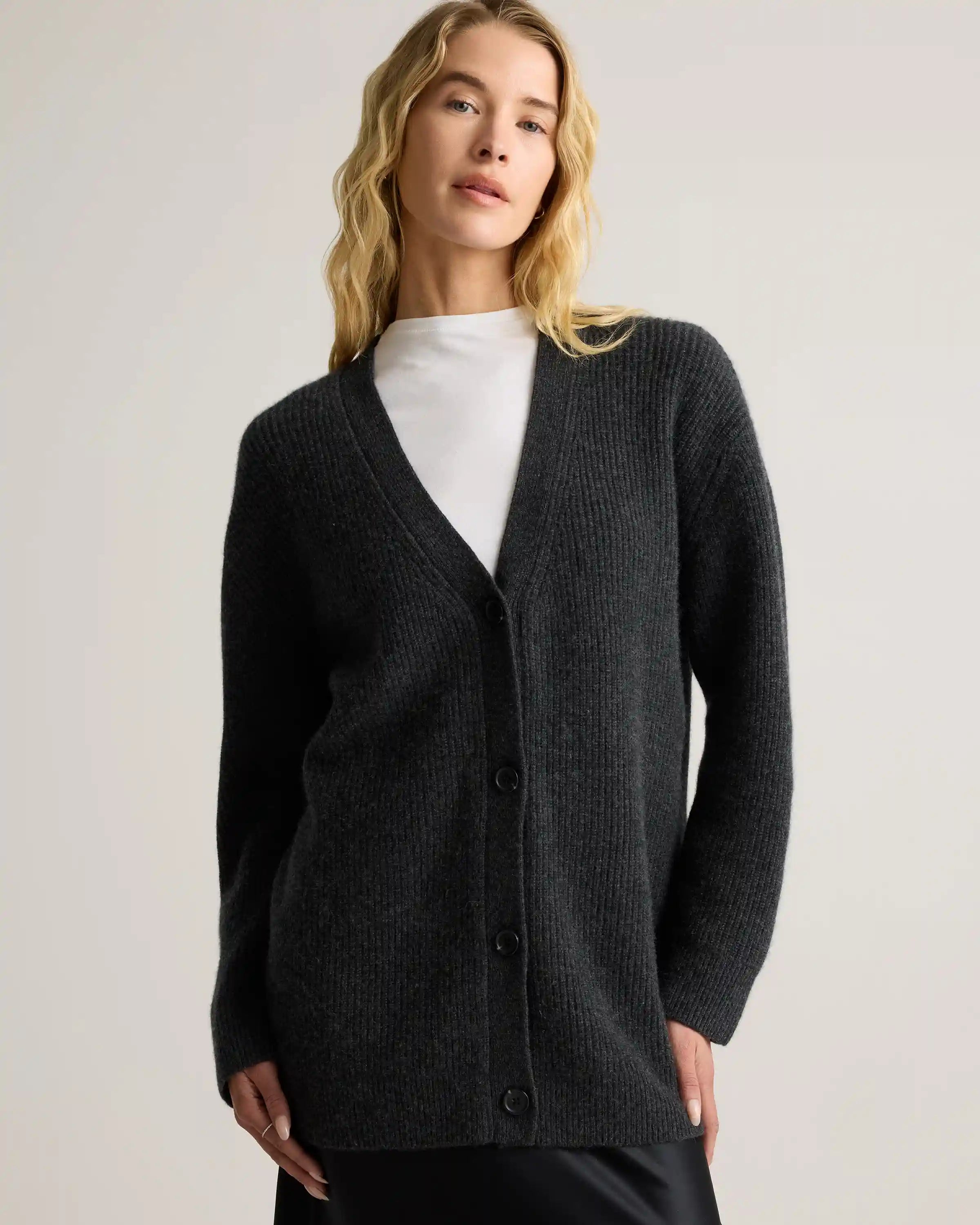 Mongolian Cashmere Oversized Boyfriend Cardigan Sweater