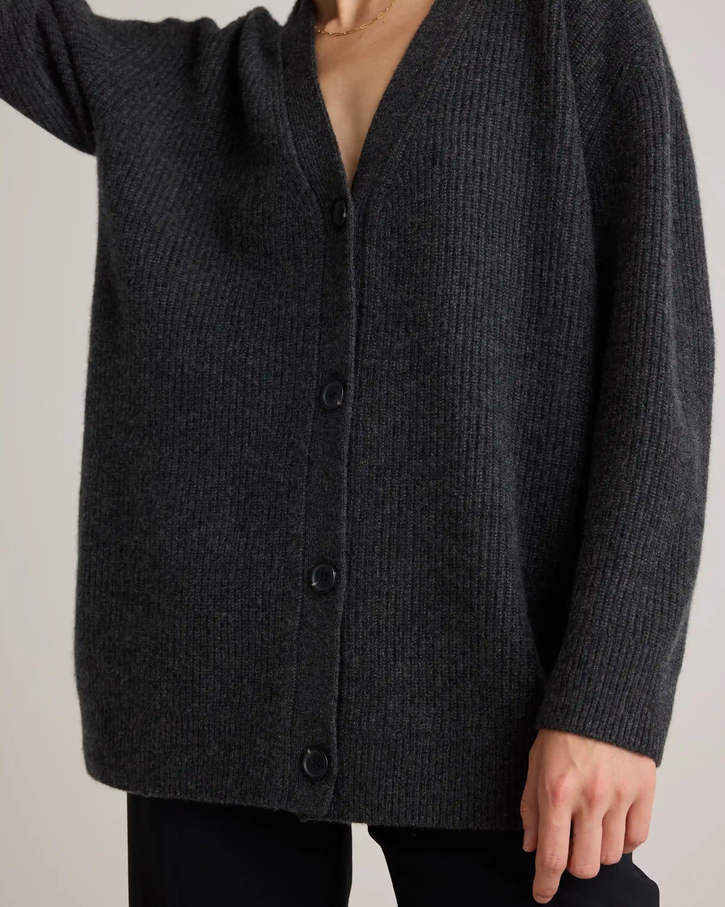 Mongolian Spring Cashmere Oversized Boyfriend Cardigan Sweater