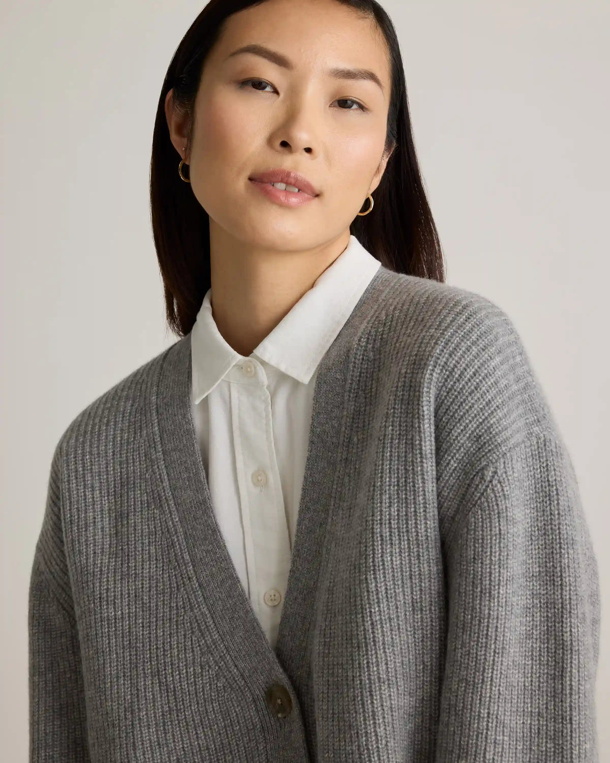 Mongolian Cashmere Oversized Boyfriend Cardigan Sweater