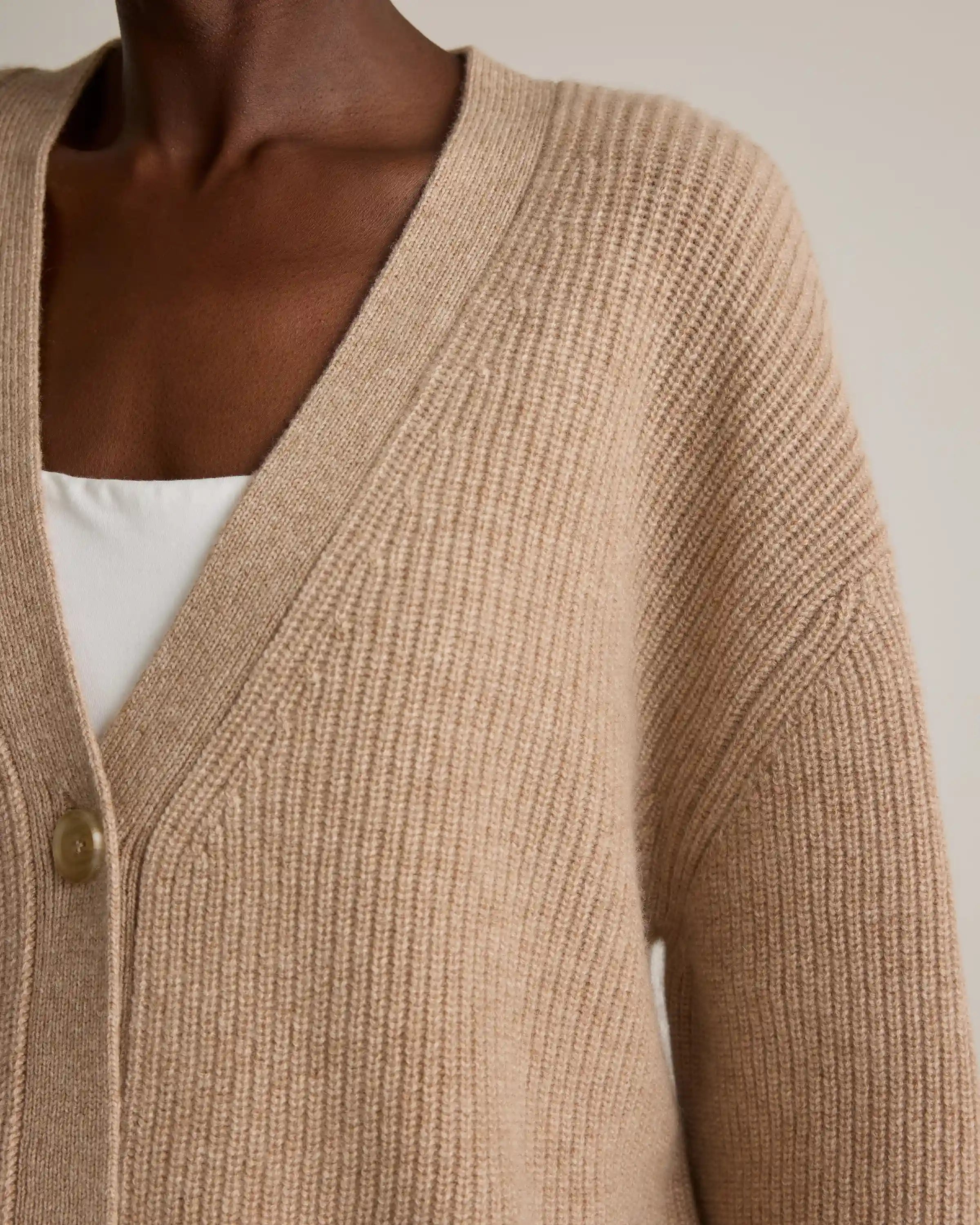 Mongolian Cashmere Oversized Boyfriend Cardigan Sweater
