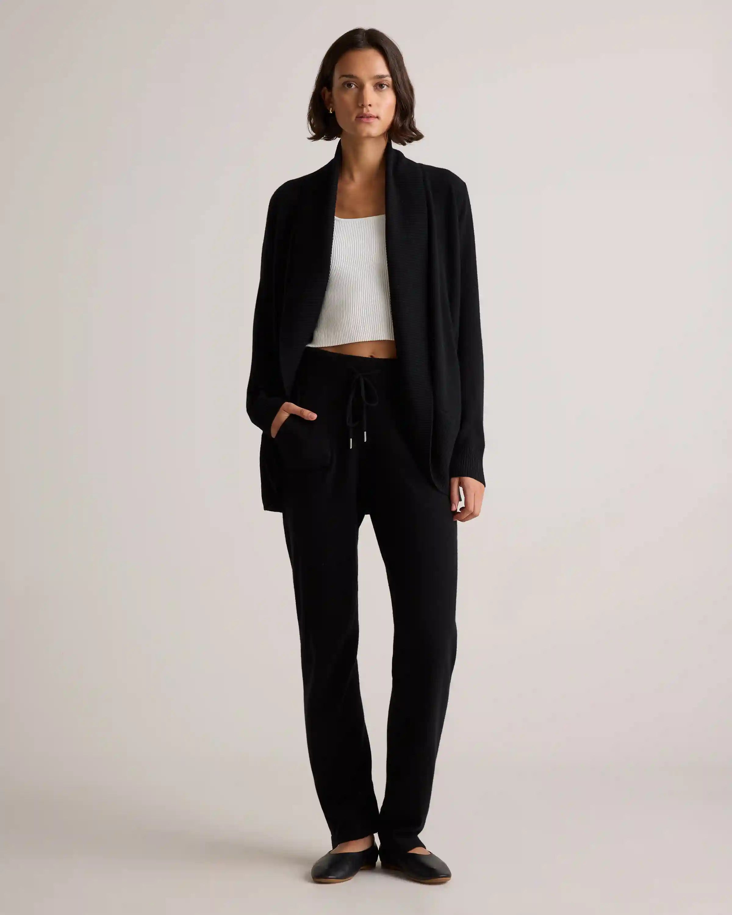 Mongolian Cashmere Open Cardigan Sweater