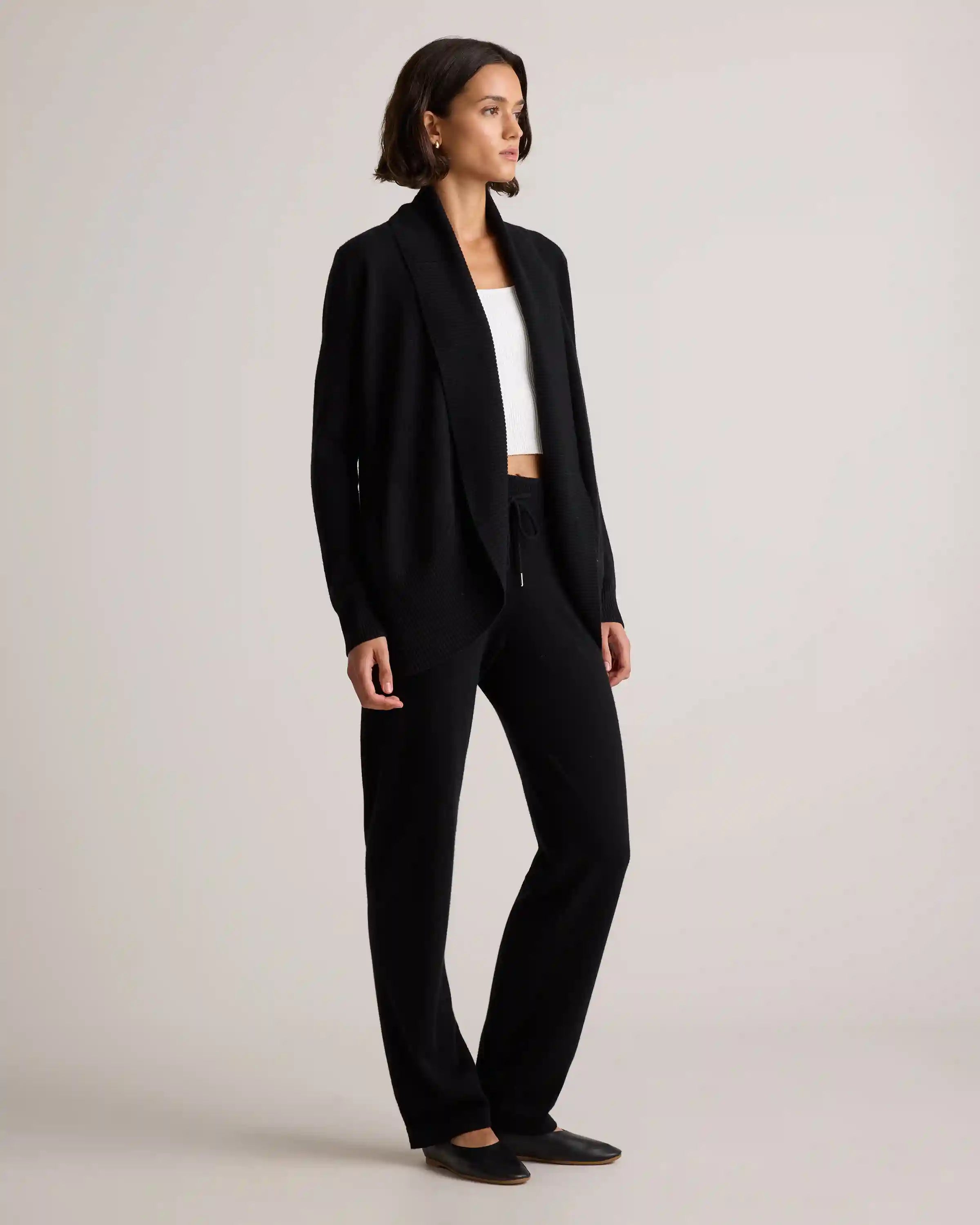 Mongolian Cashmere Open Cardigan Sweater