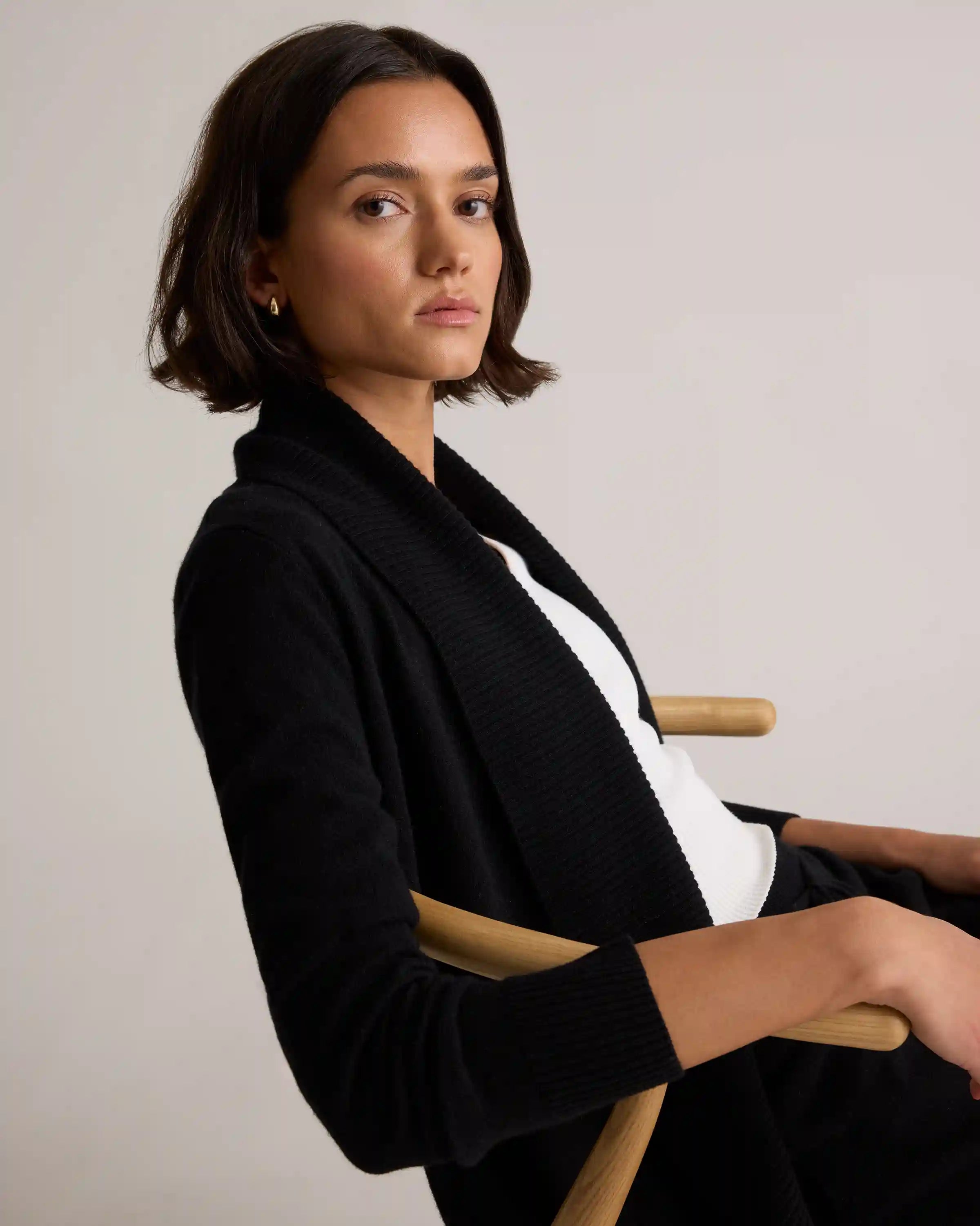 Mongolian Cashmere Open Cardigan Sweater