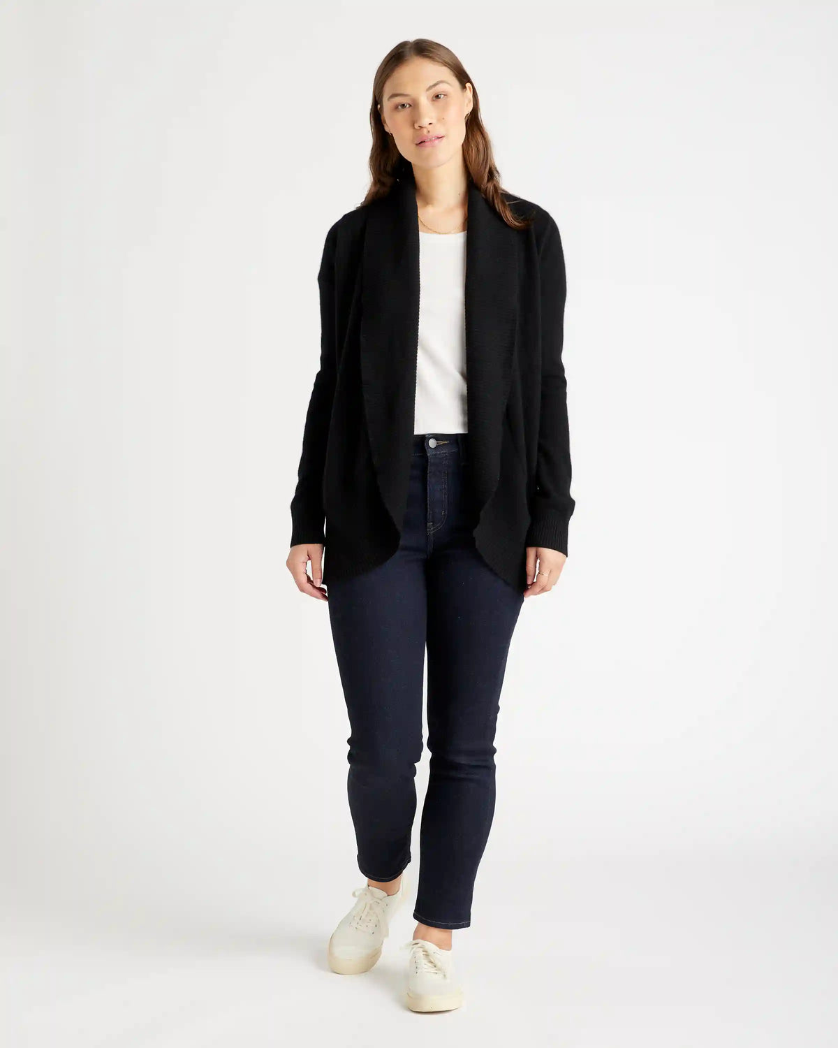 Mongolian Spring Cashmere Open Cardigan Sweater