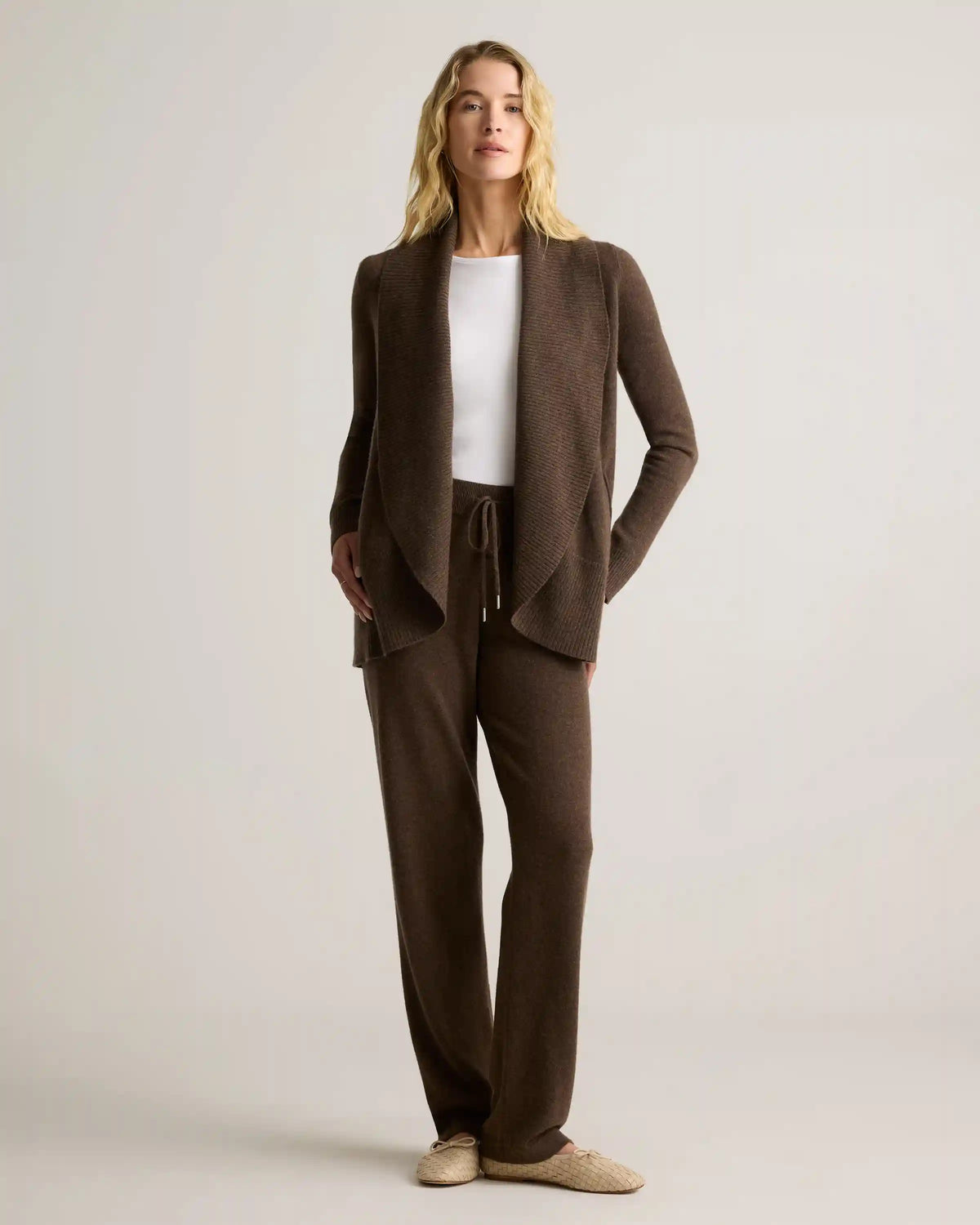 Mongolian Cashmere Open Cardigan Sweater