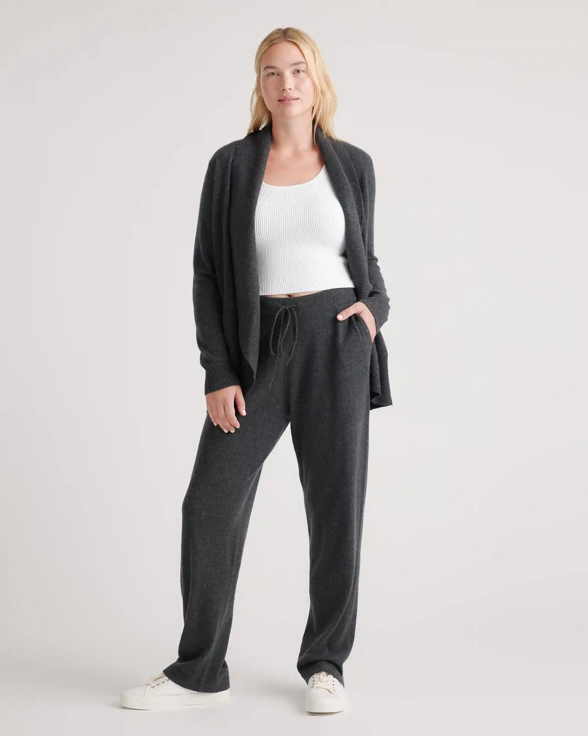 Mongolian Cashmere Open Cardigan Sweater