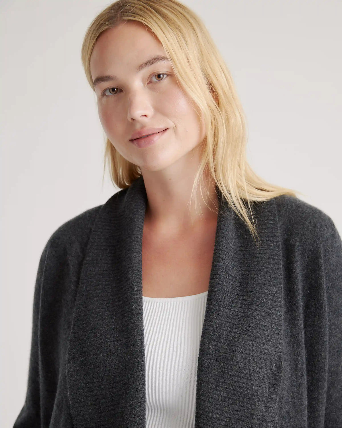Mongolian Cashmere Open Cardigan Sweater