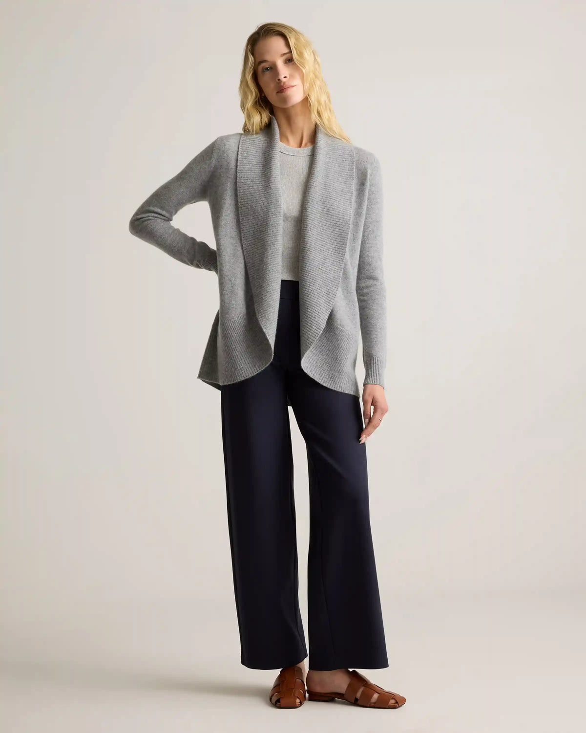 Mongolian Cashmere Open Cardigan Sweater