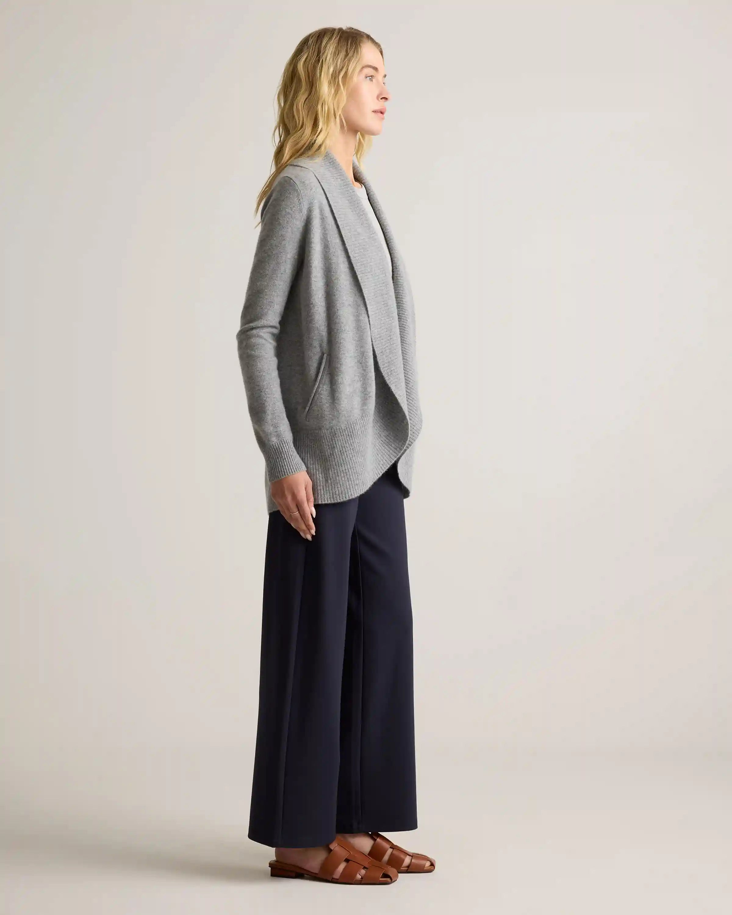 Mongolian Cashmere Open Cardigan Sweater