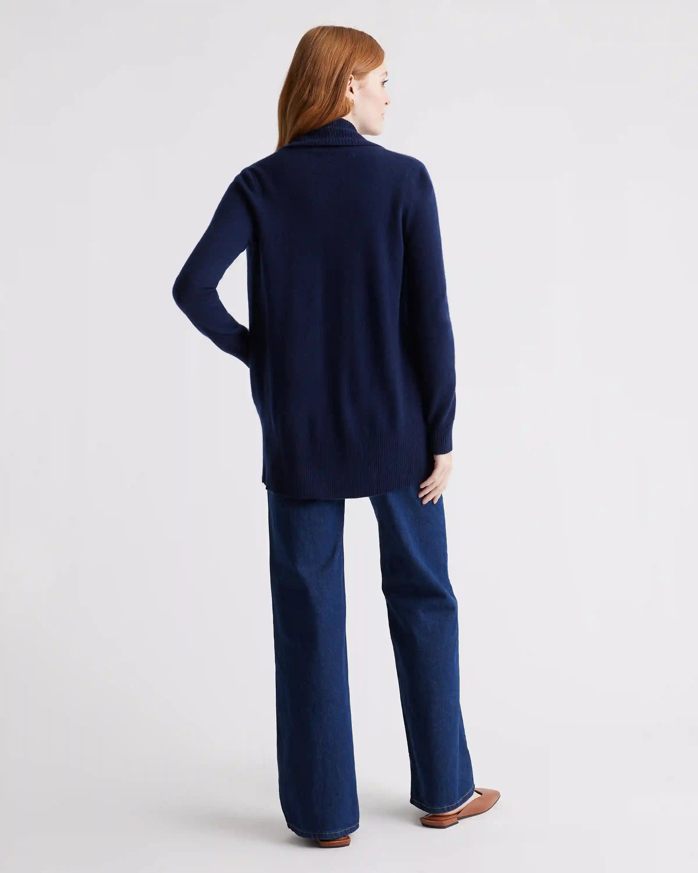 Mongolian Spring Cashmere Open Cardigan Sweater