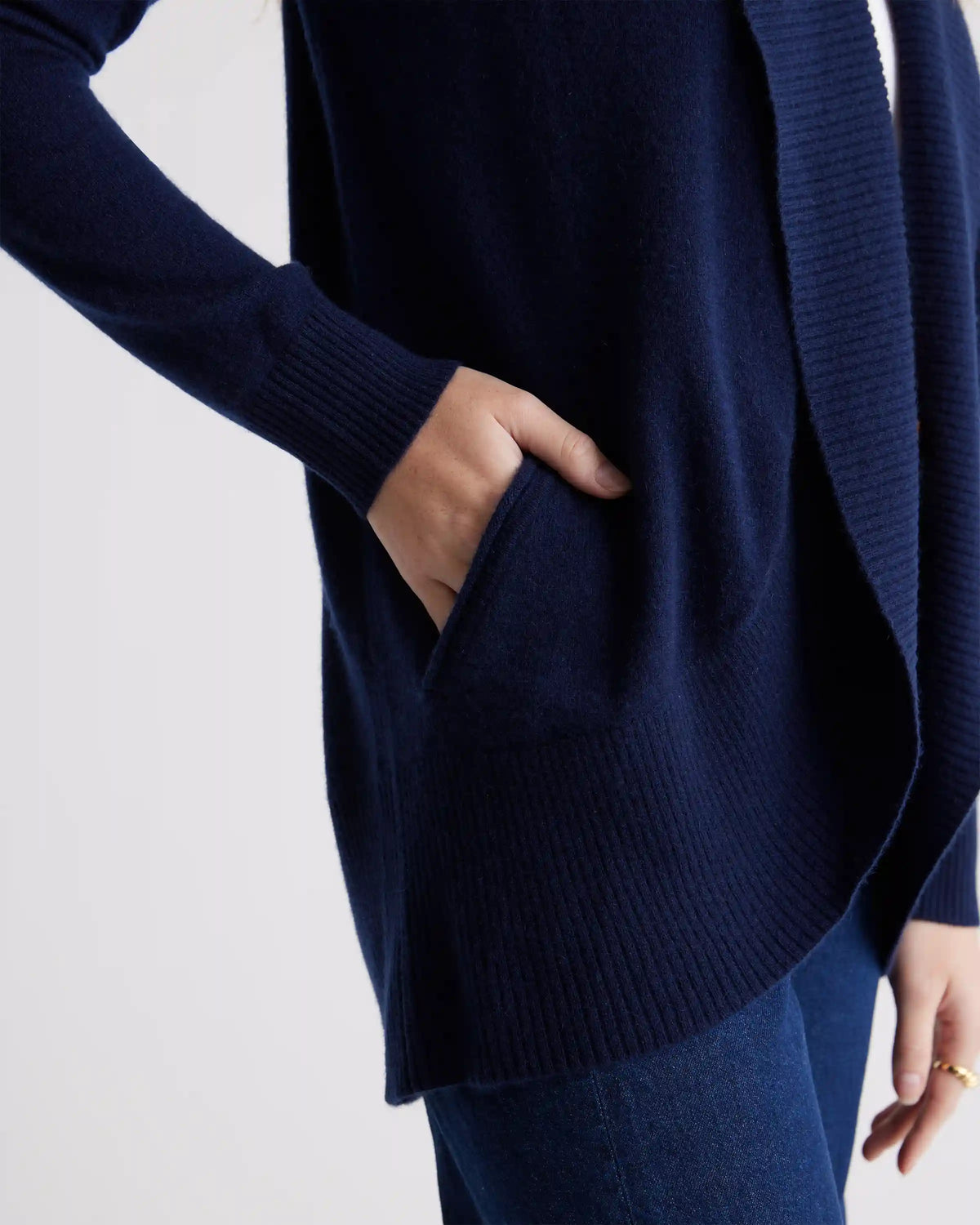 Mongolian Cashmere Open Cardigan Sweater