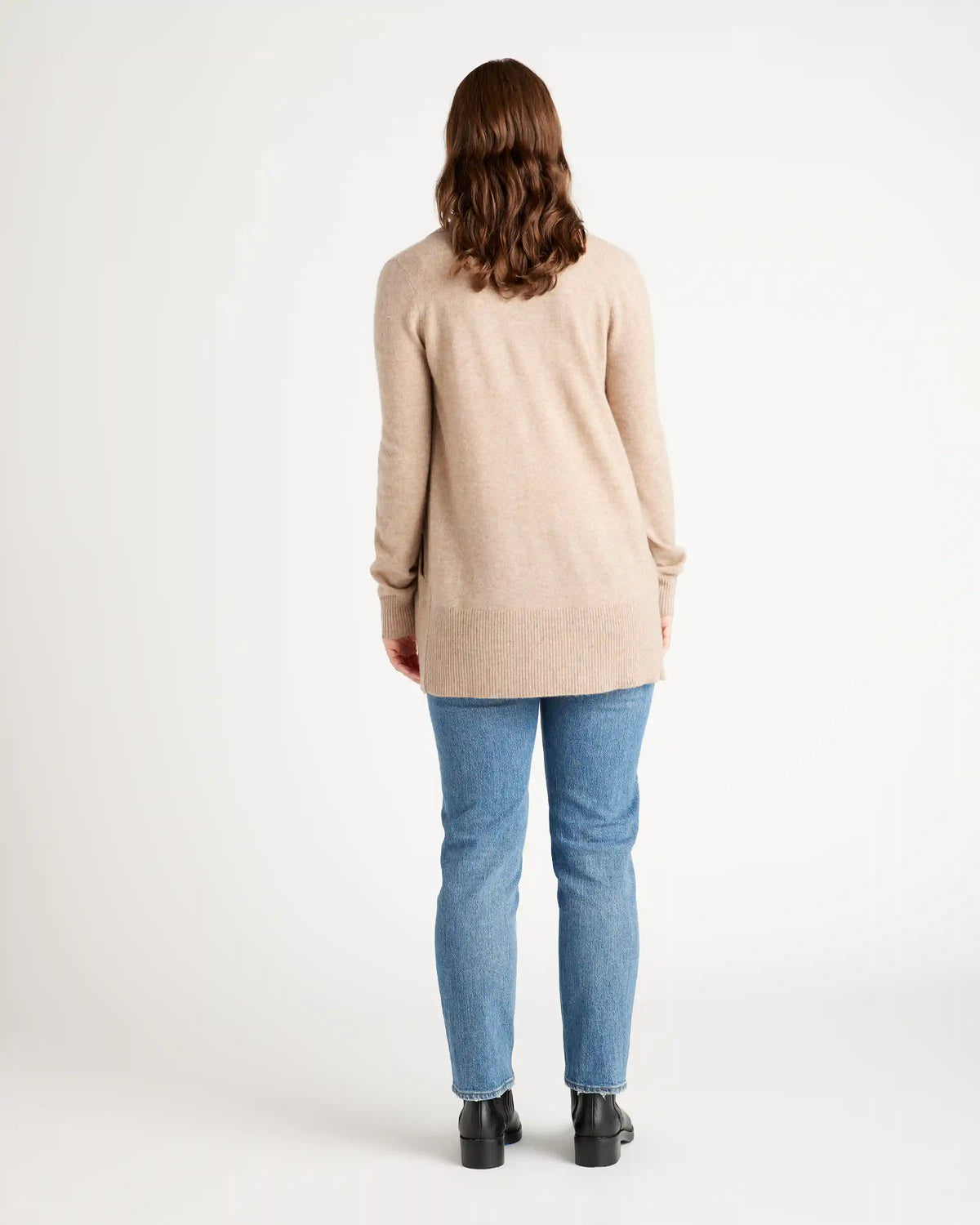 Mongolian Spring Cashmere Open Cardigan Sweater