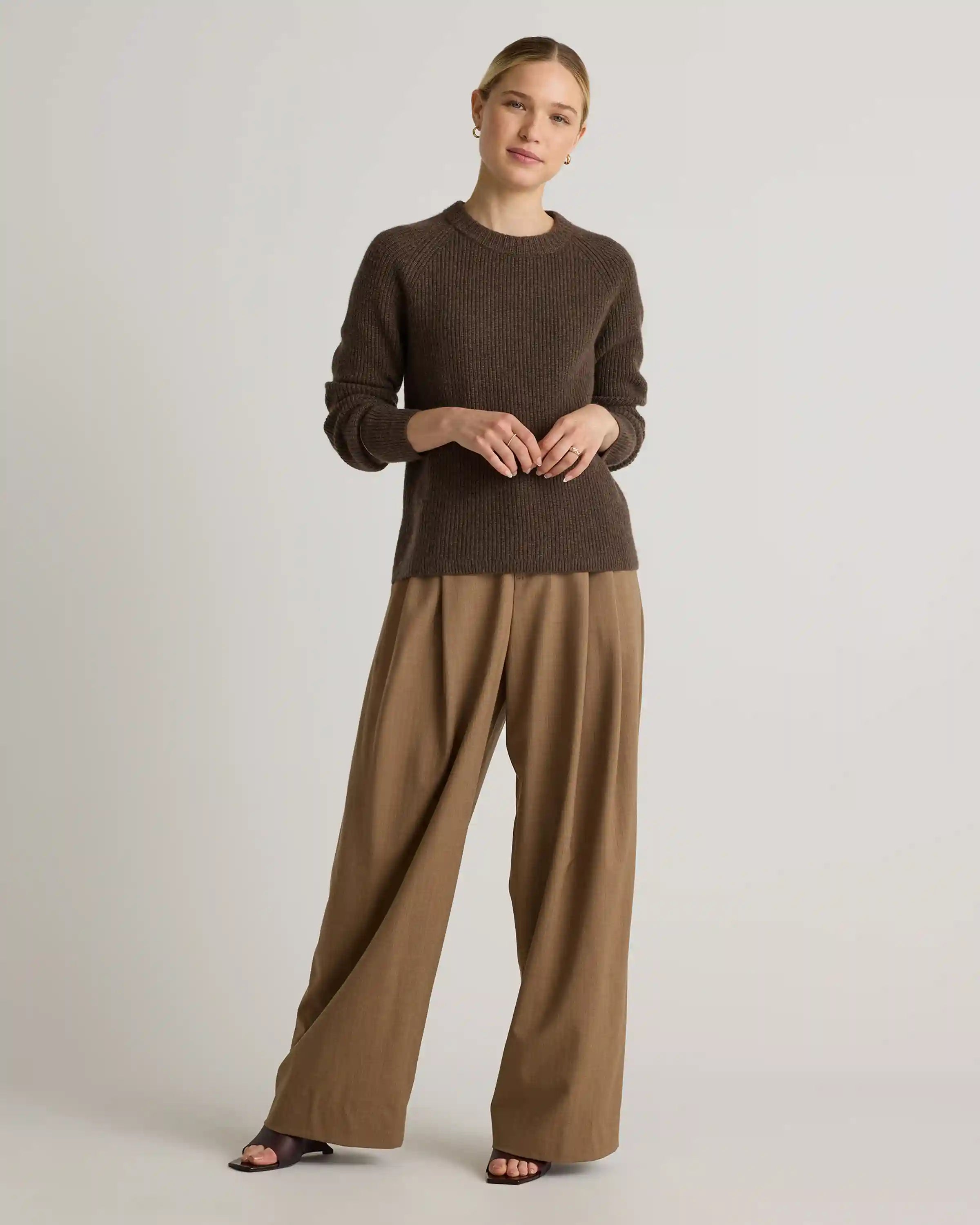 Mongolian Cashmere Fisherman Crewneck Sweater