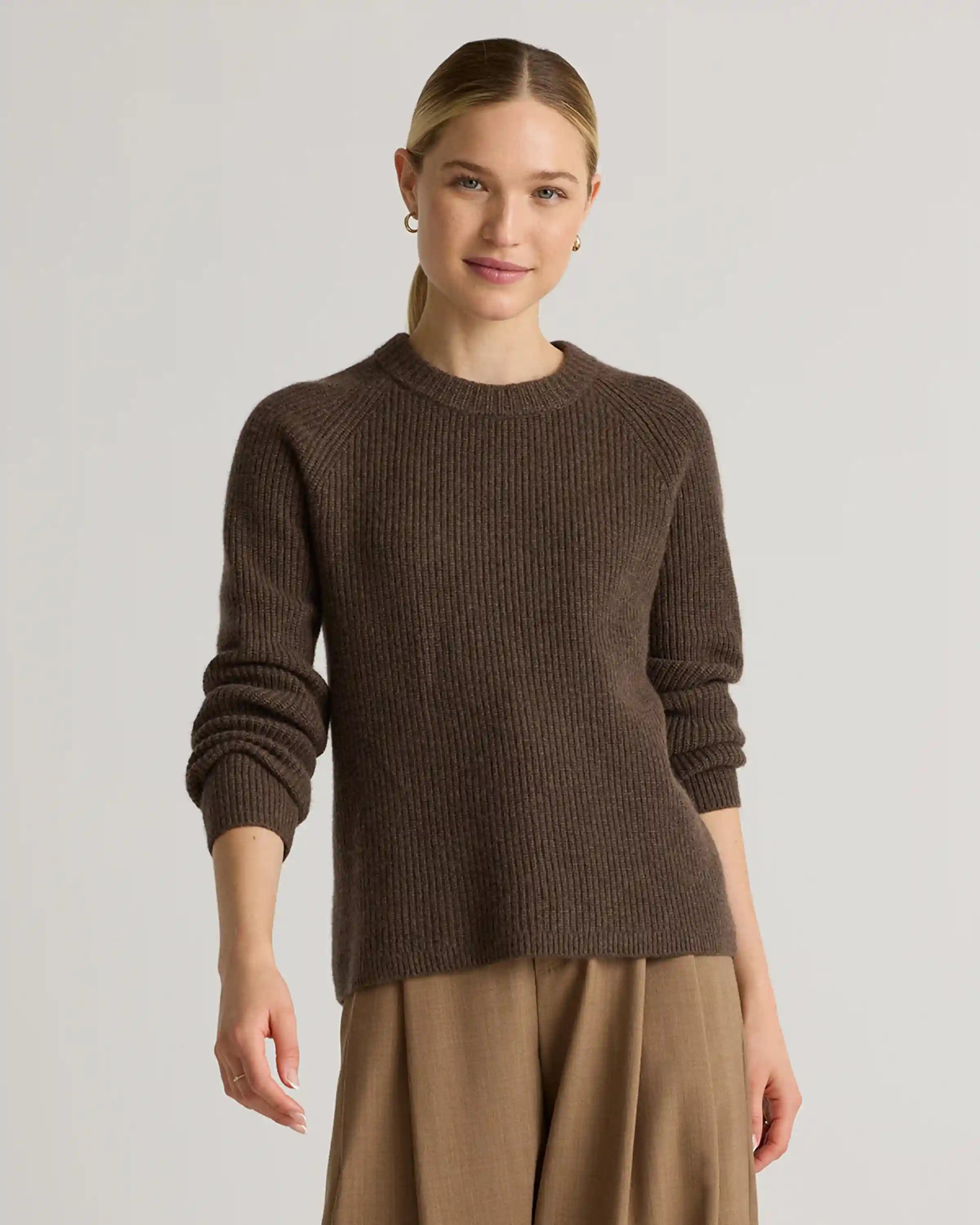 Mongolian Cashmere Fisherman Crewneck Sweater