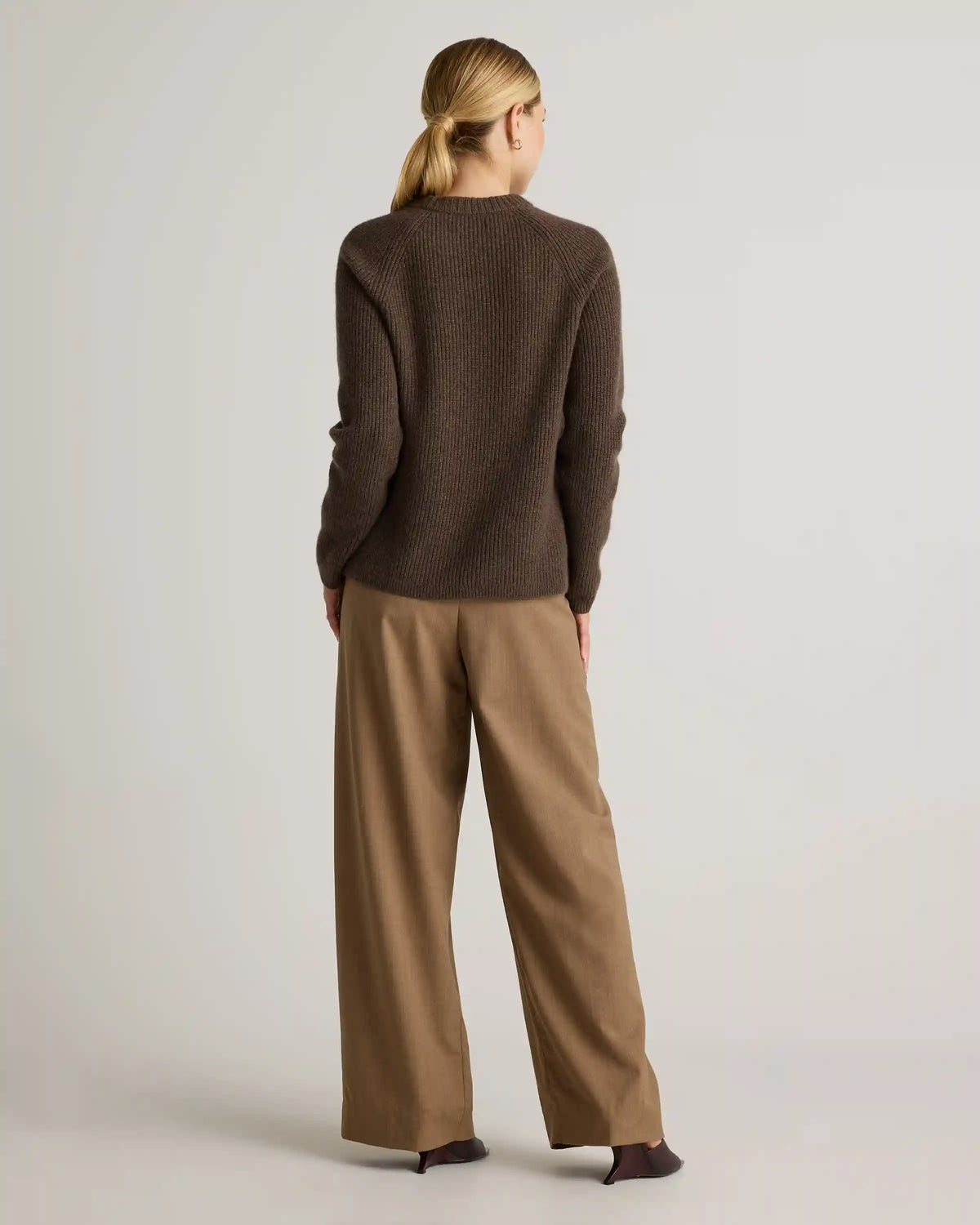 Mongolian Cashmere Fisherman Crewneck Sweater