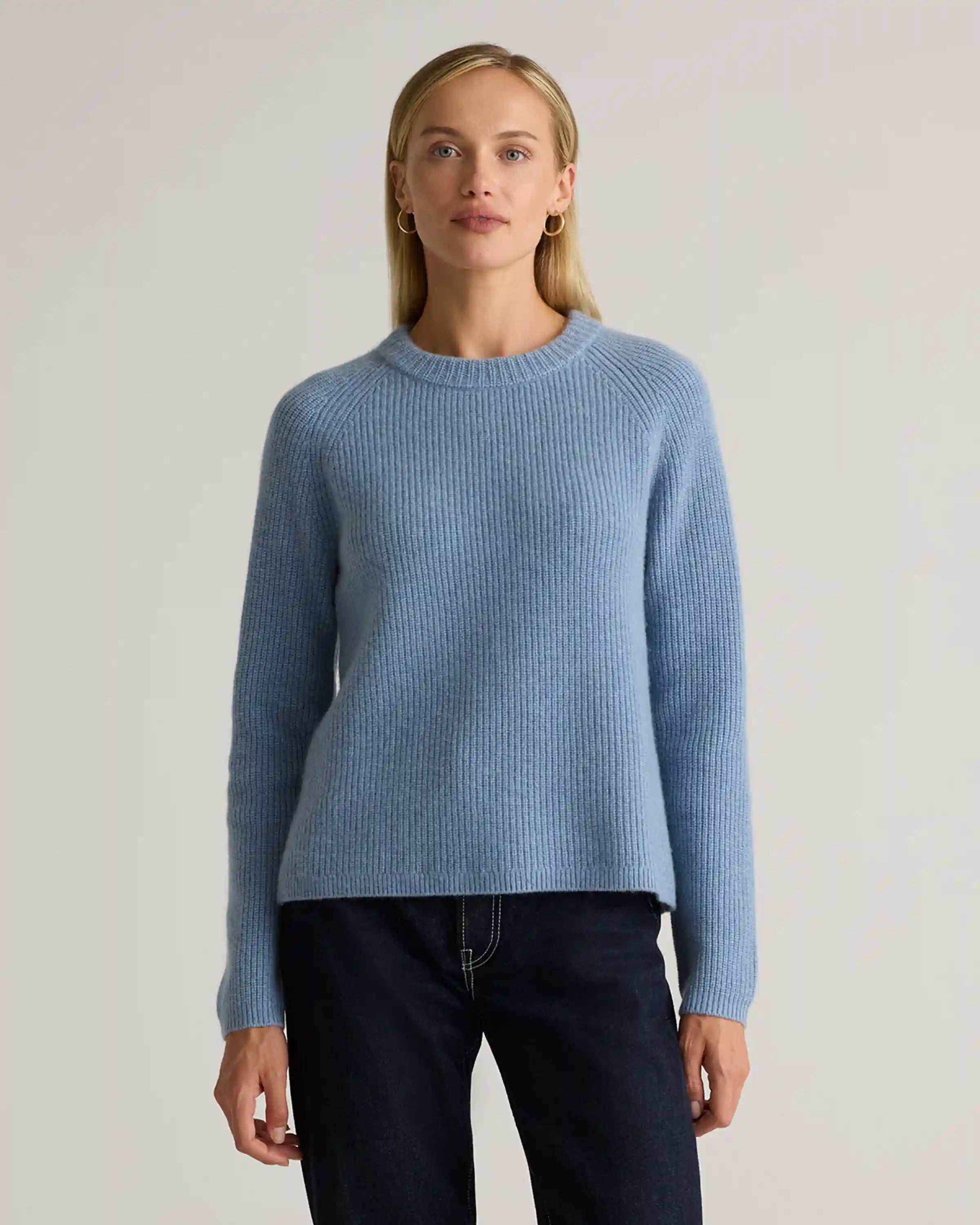 Mongolian Cashmere Fisherman Crewneck Sweater
