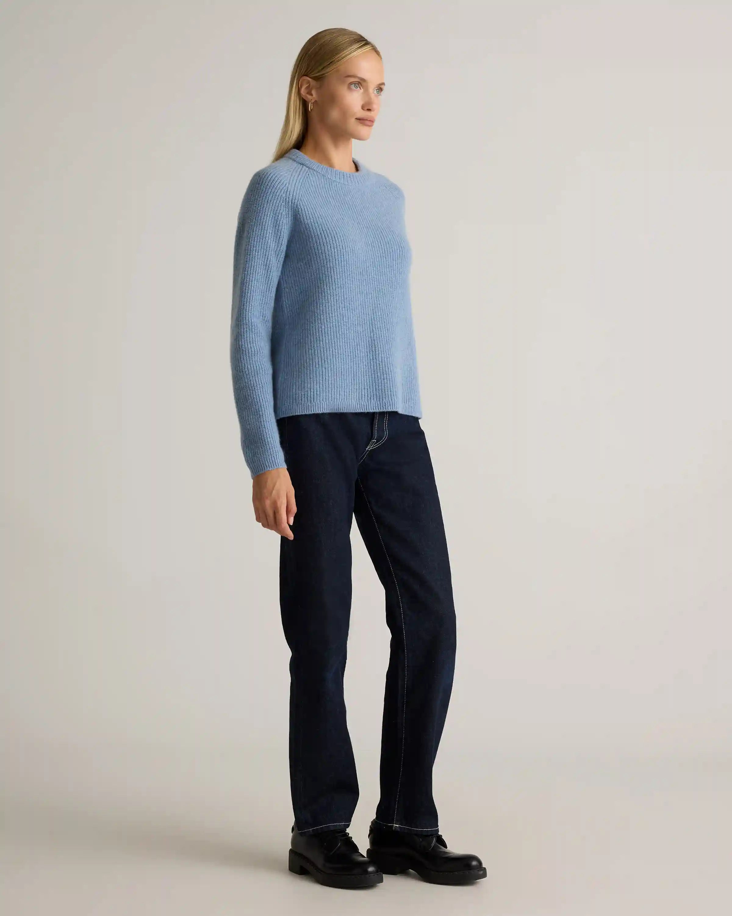 Mongolian Cashmere Fisherman Crewneck Sweater