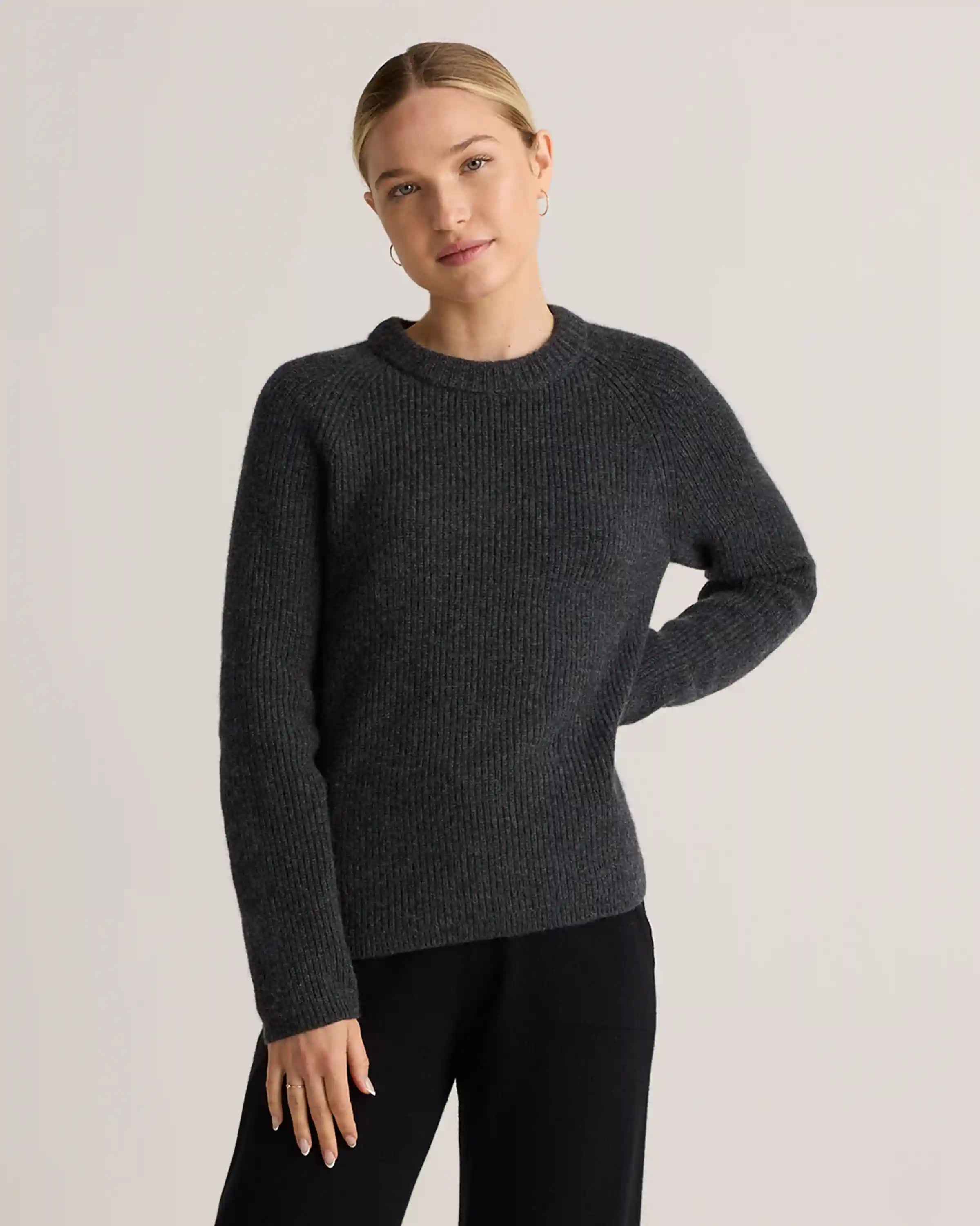 Mongolian Cashmere Fisherman Crewneck Sweater