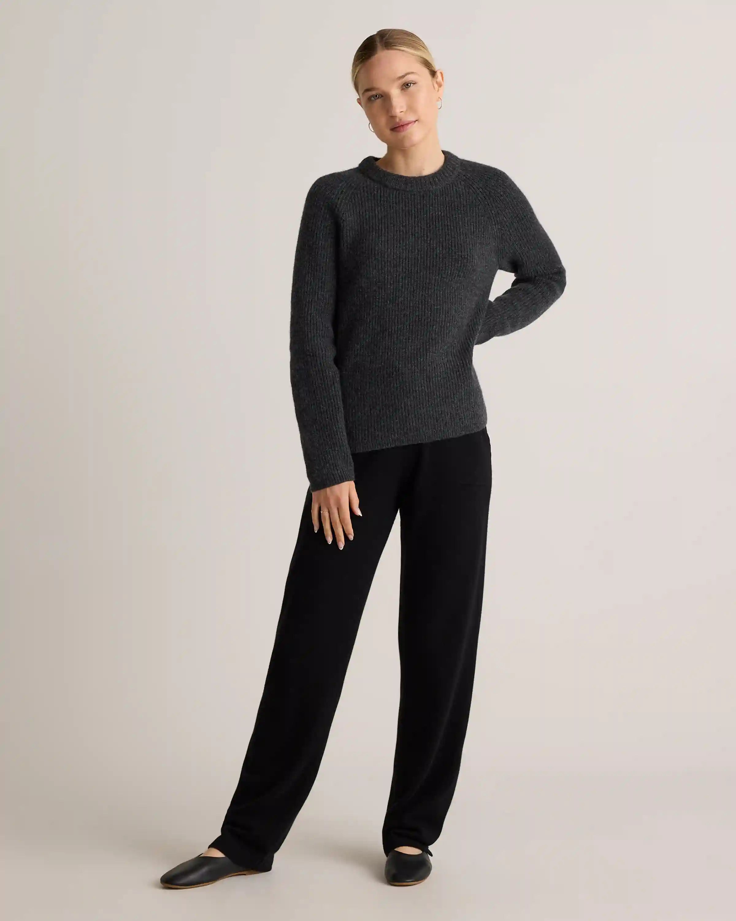 Mongolian Spring Cashmere Fisherman Crewneck Sweater