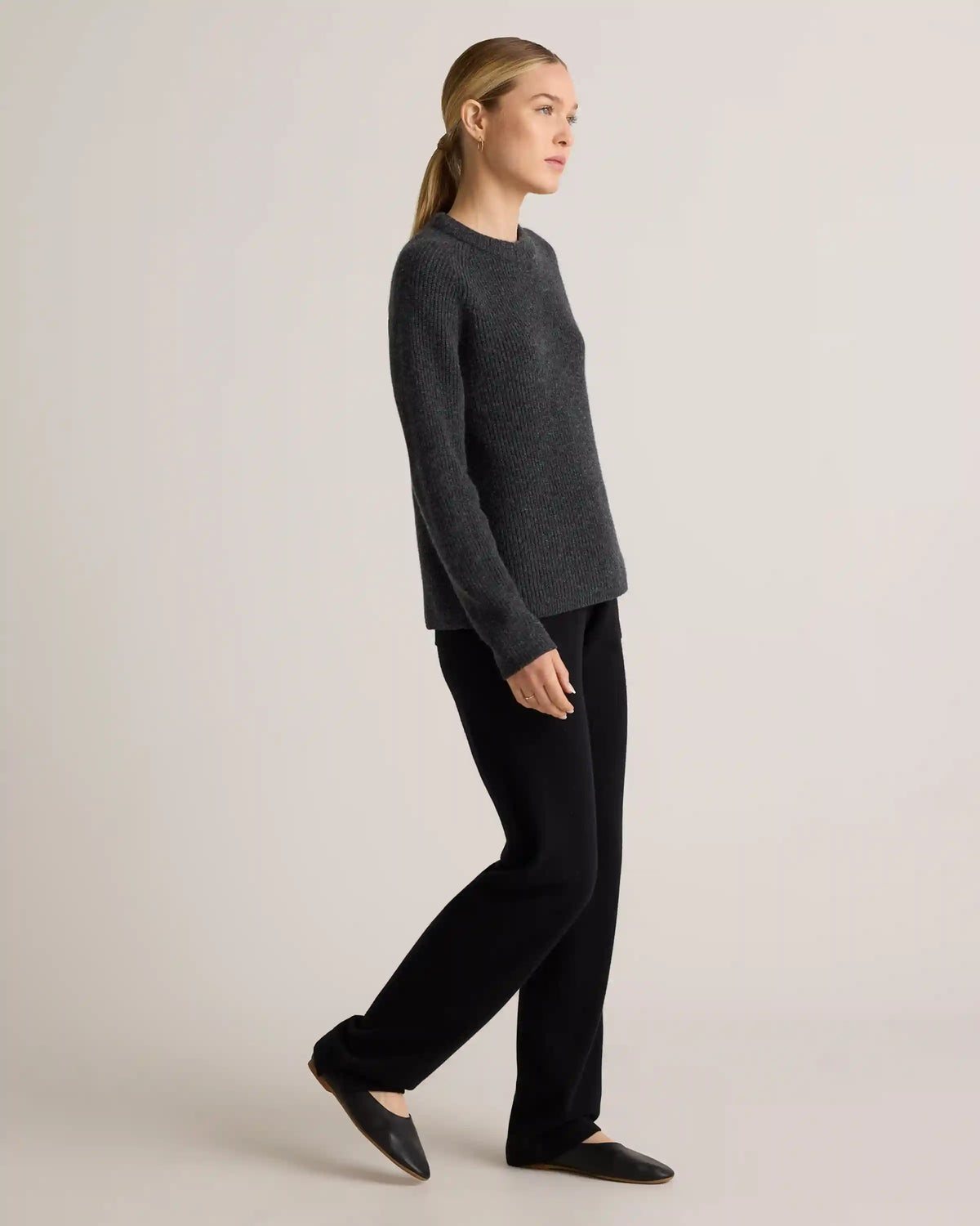 Mongolian Spring Cashmere Fisherman Crewneck Sweater
